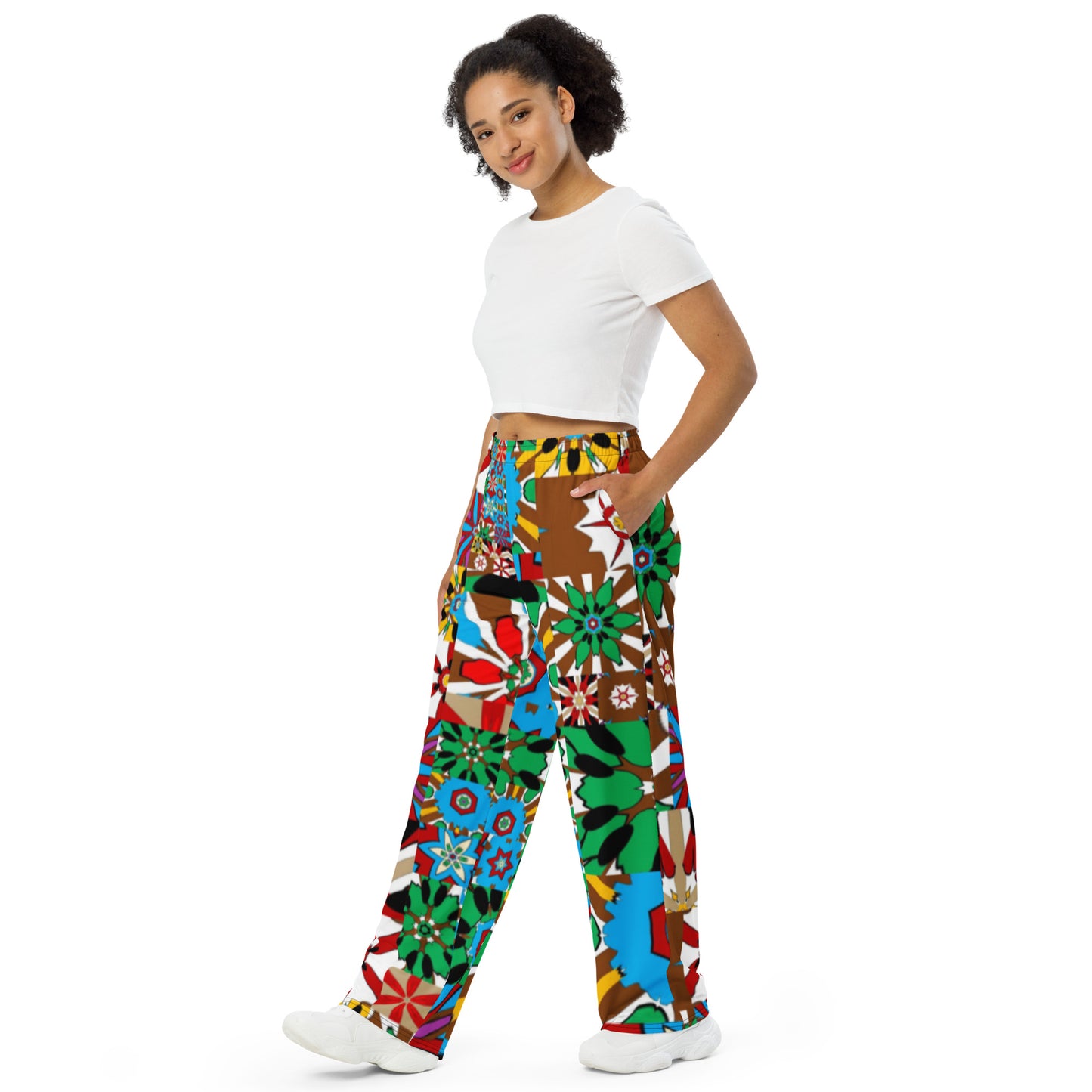 All-over print unisex wide-leg pants