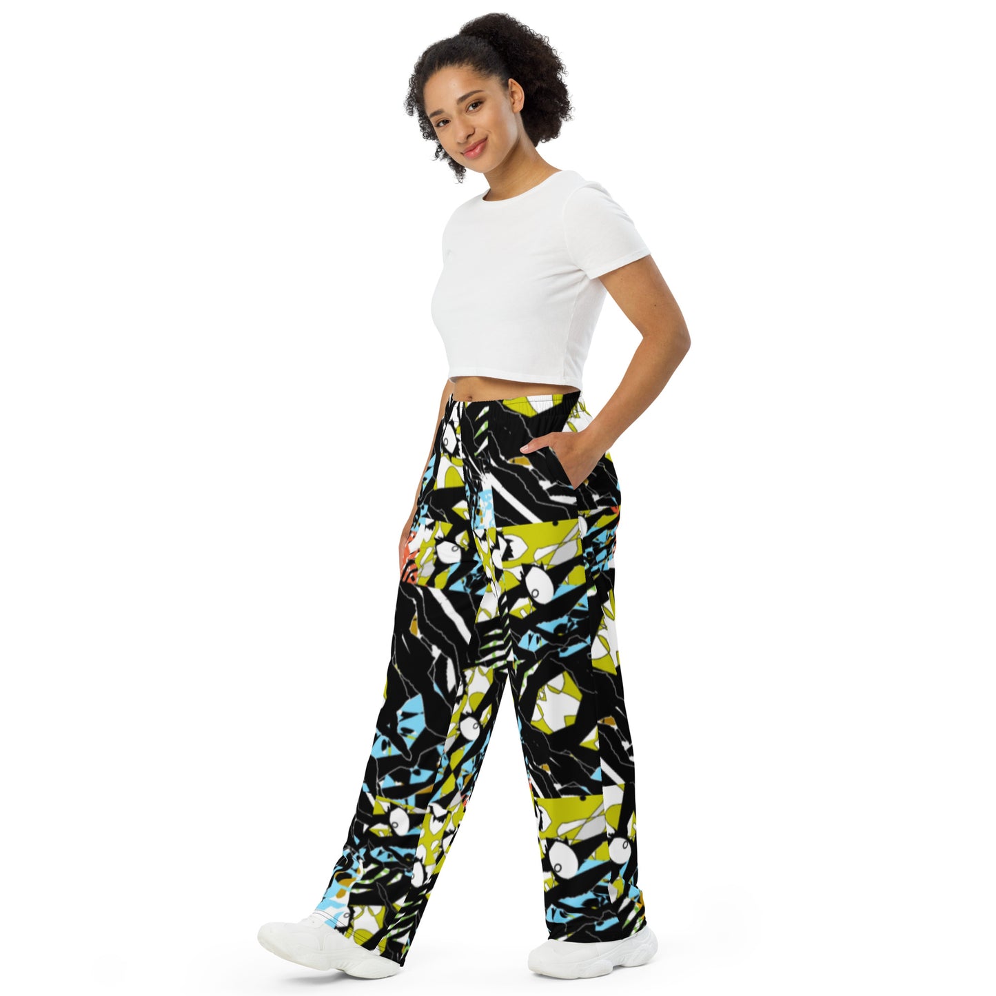 All-over print unisex wide-leg pants