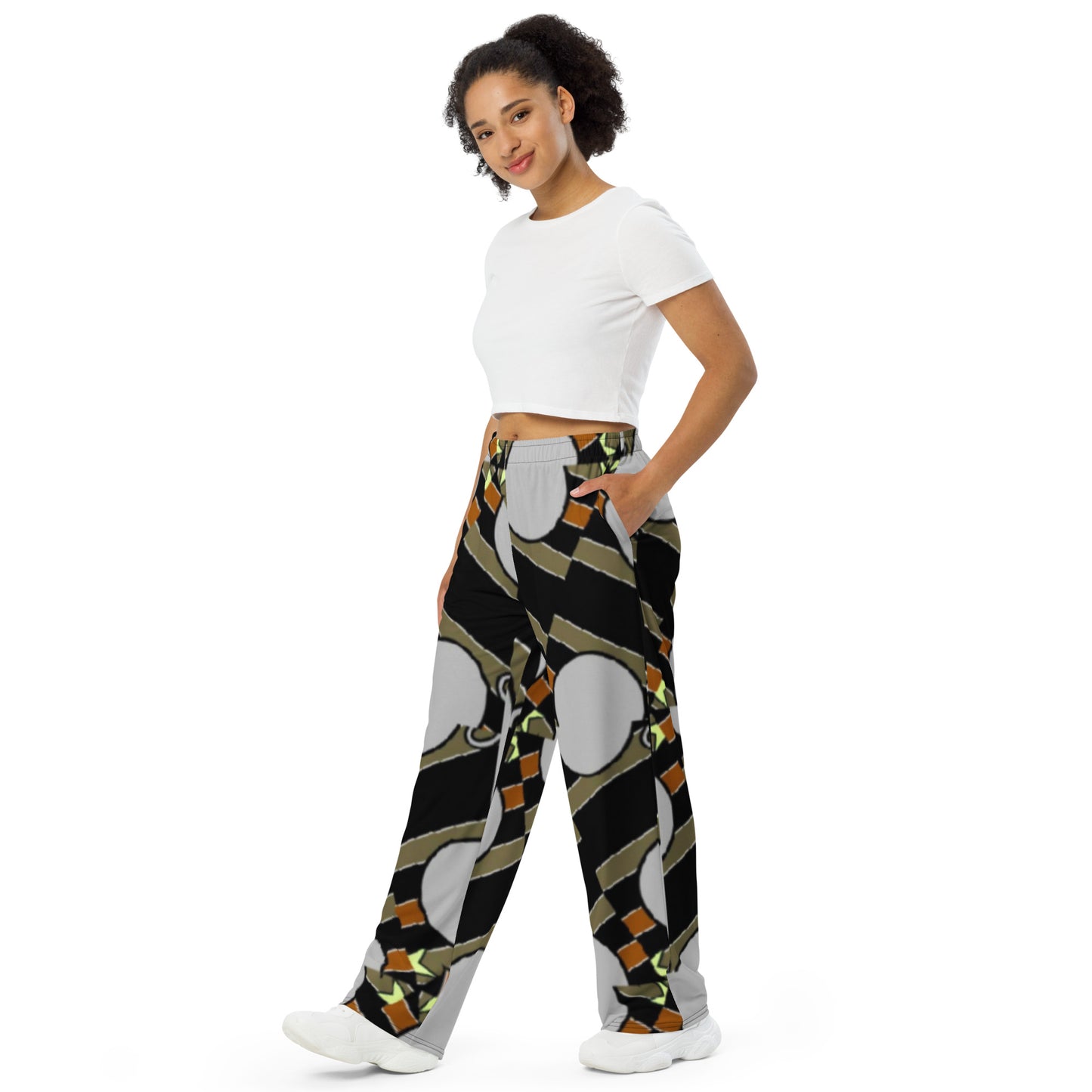 All-over print unisex wide-leg pants