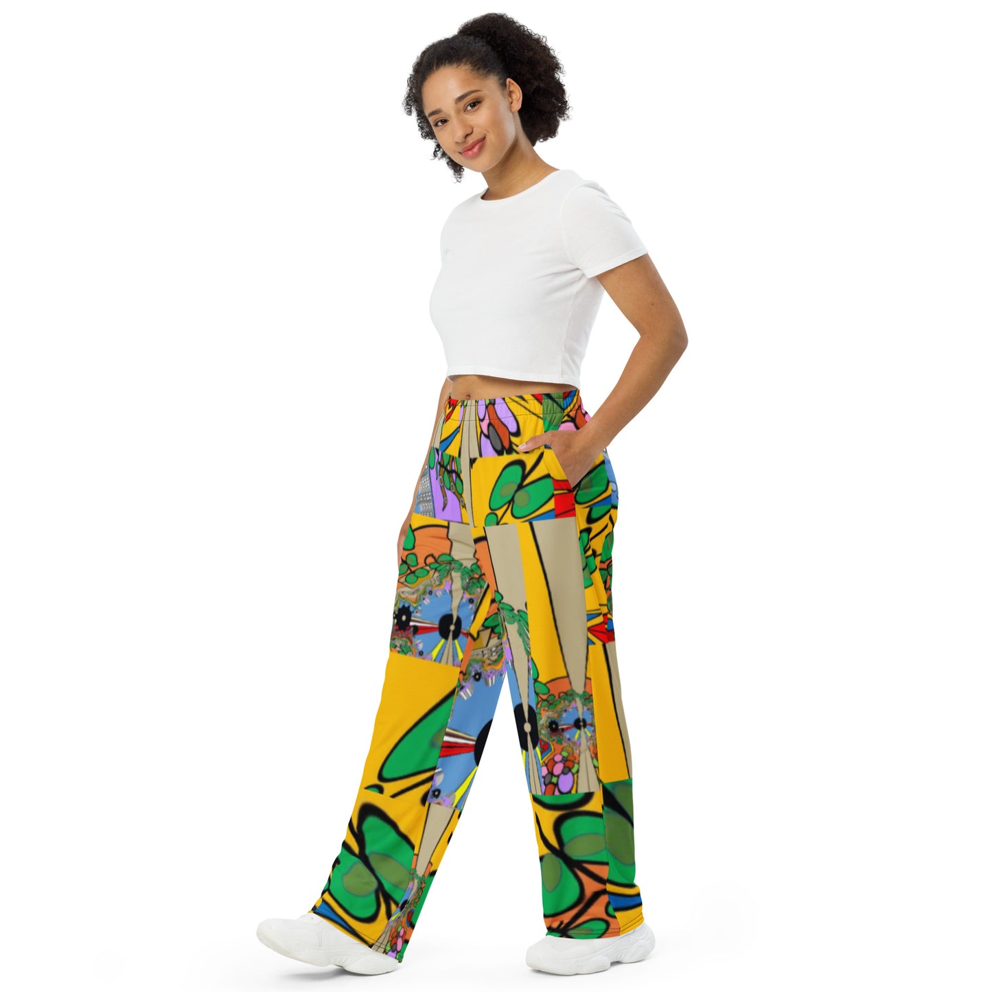 All-over print unisex wide-leg pants