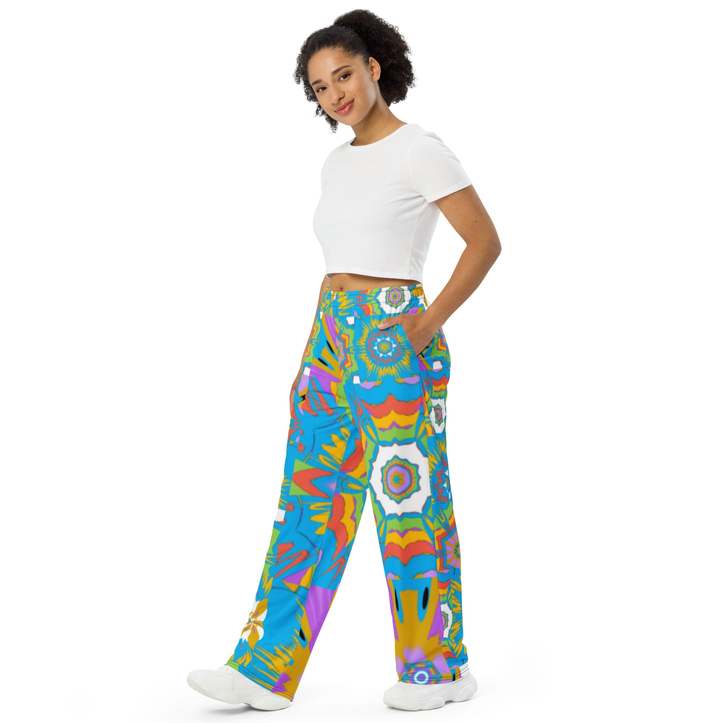 All-over print unisex wide-leg pants