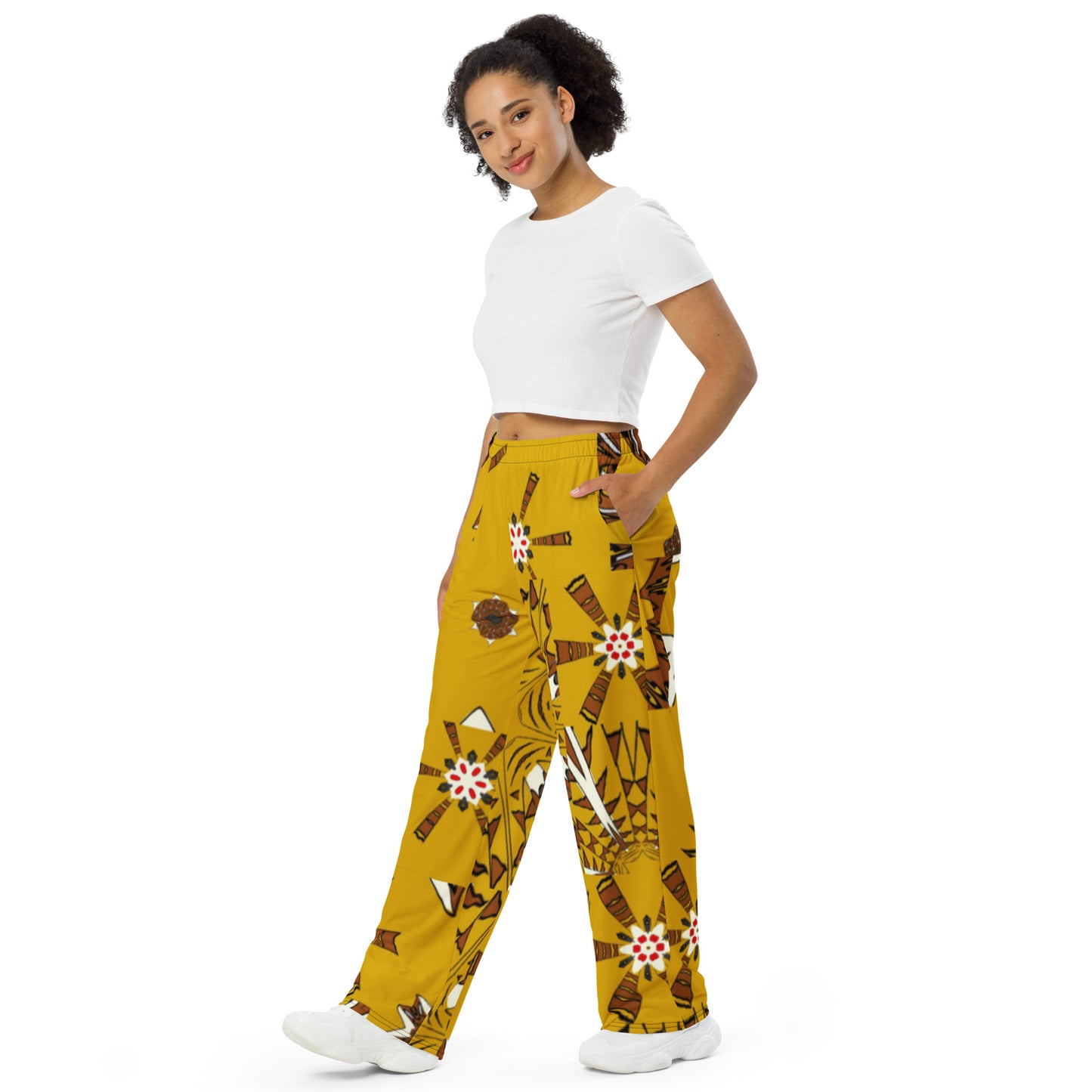 All-over print unisex wide-leg pants