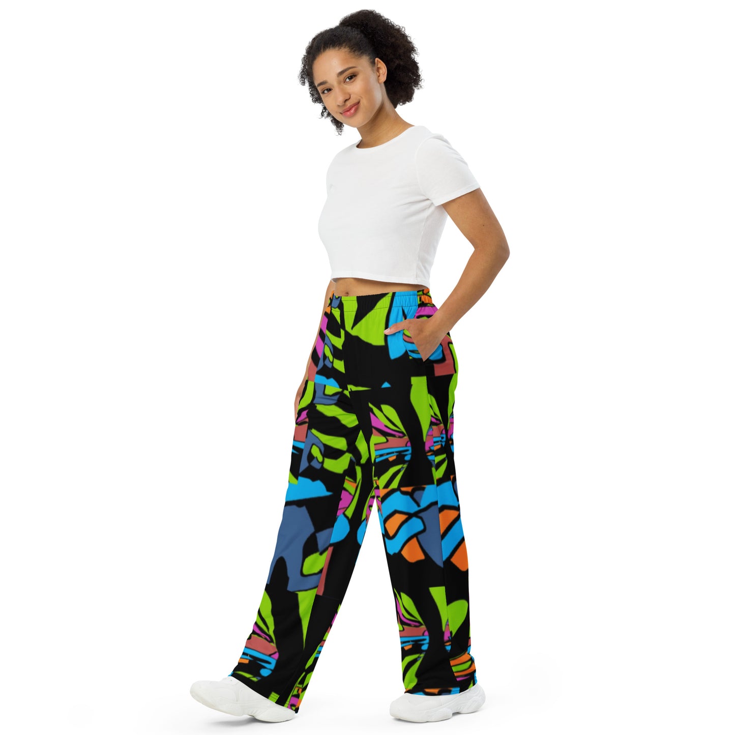 All-over print unisex wide-leg pants