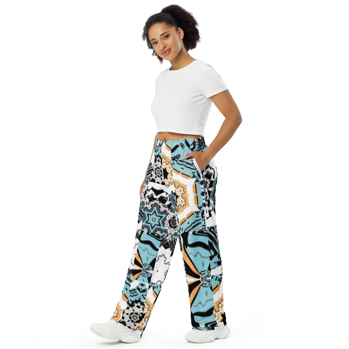 All-over print unisex wide-leg pants