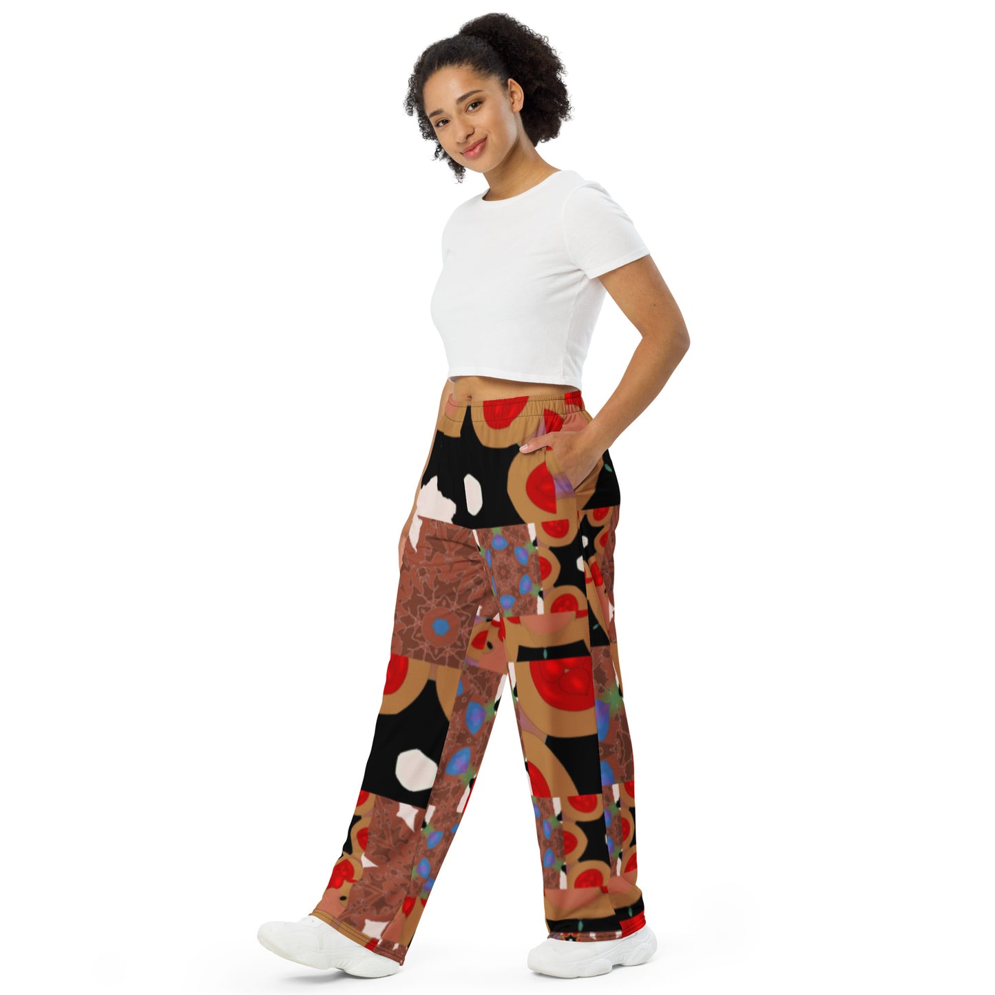 All-over print unisex wide-leg pants