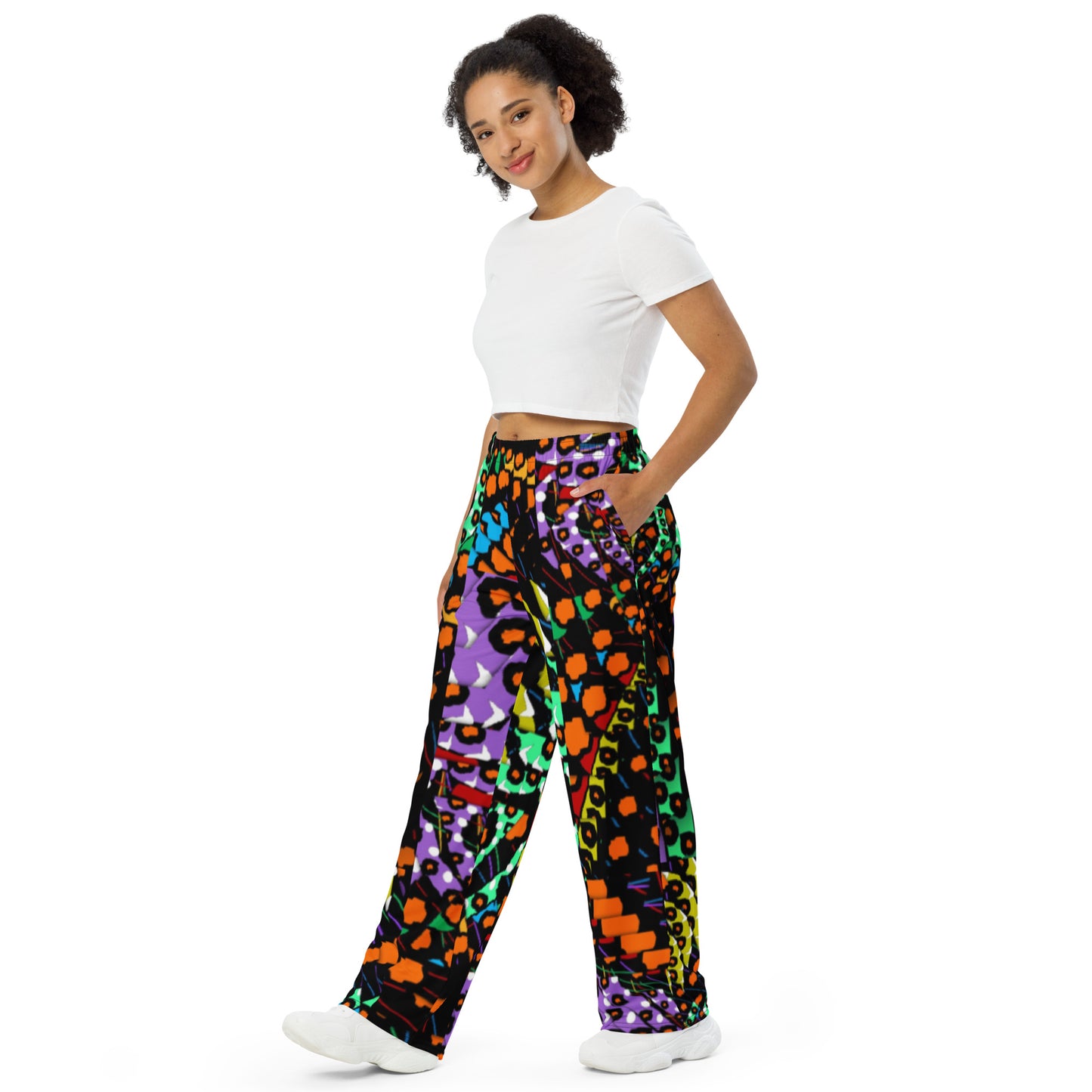 All-over print unisex wide-leg pants