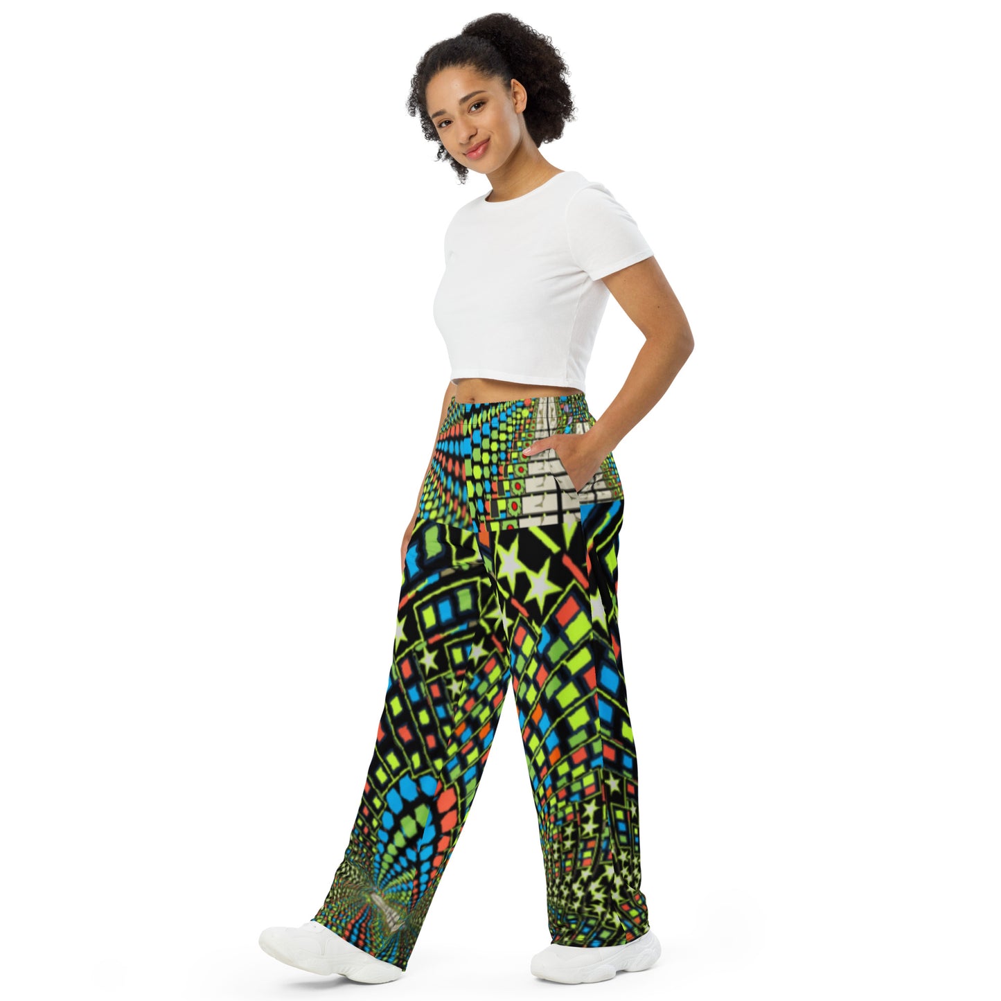 All-over print unisex wide-leg pants