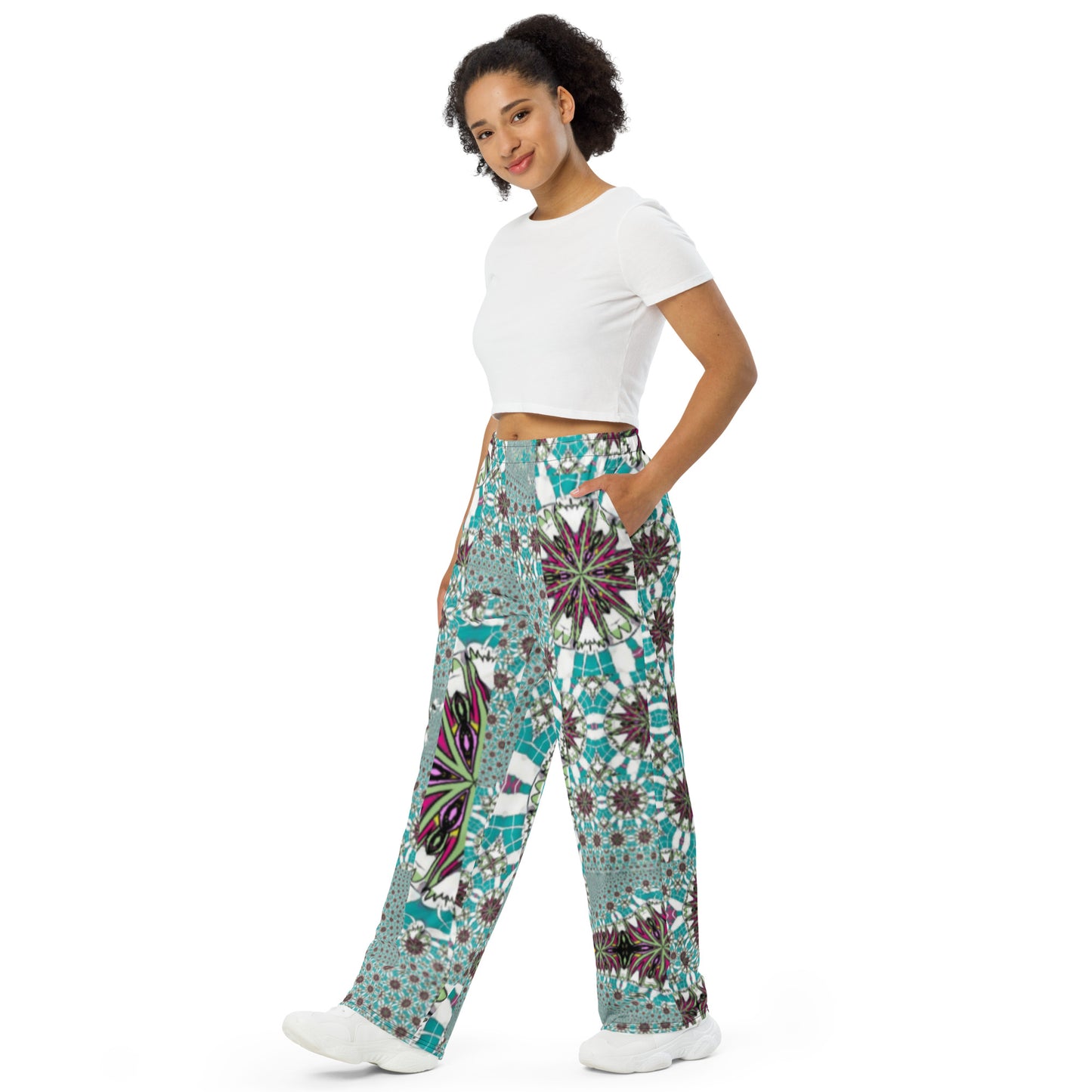 All-over print unisex wide-leg pants