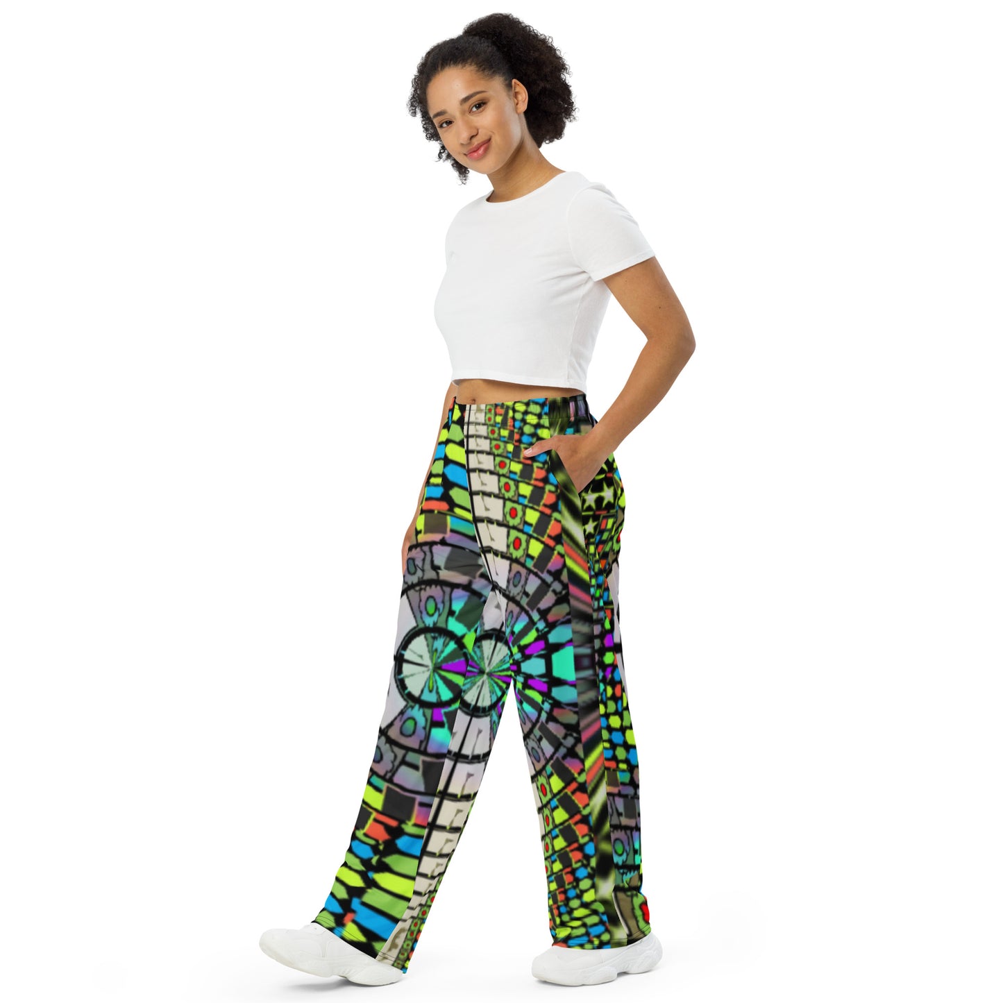 All-over print unisex wide-leg pants