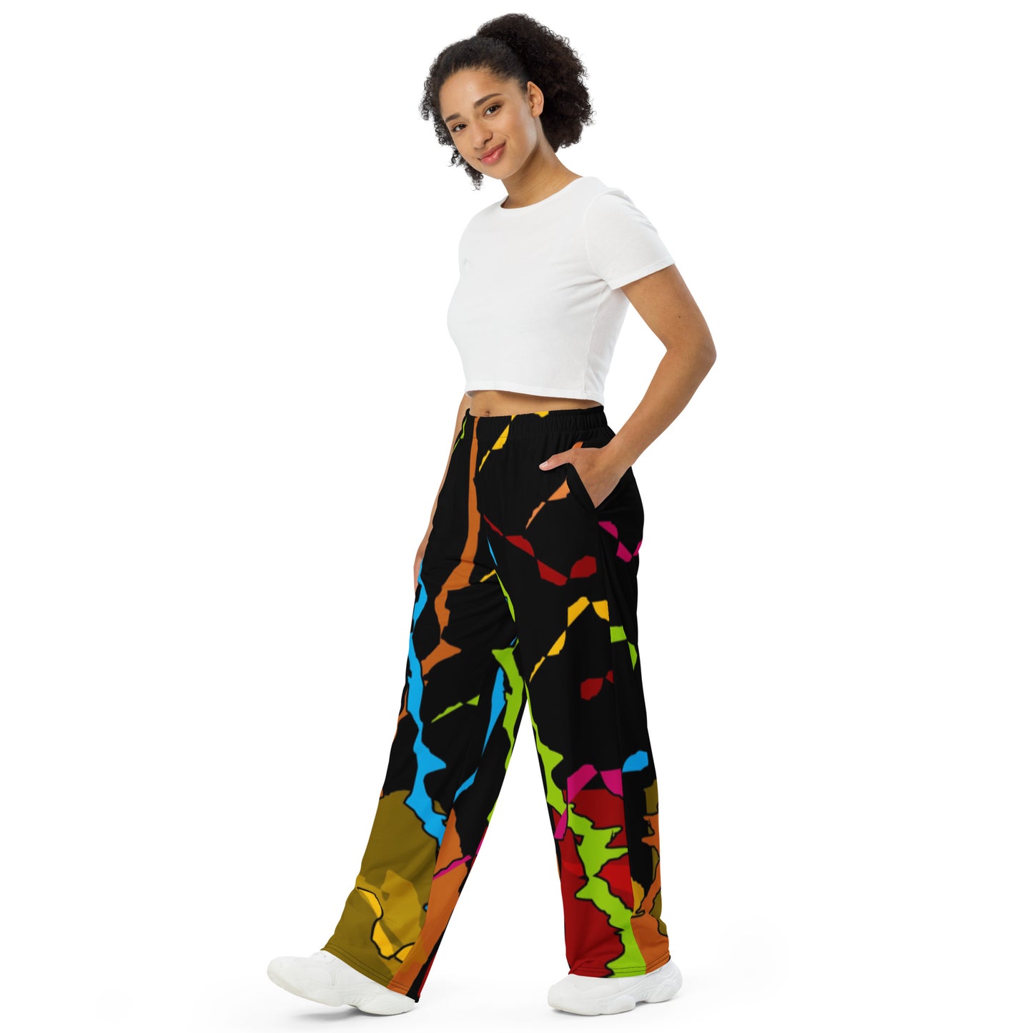 All-over print unisex wide-leg pants