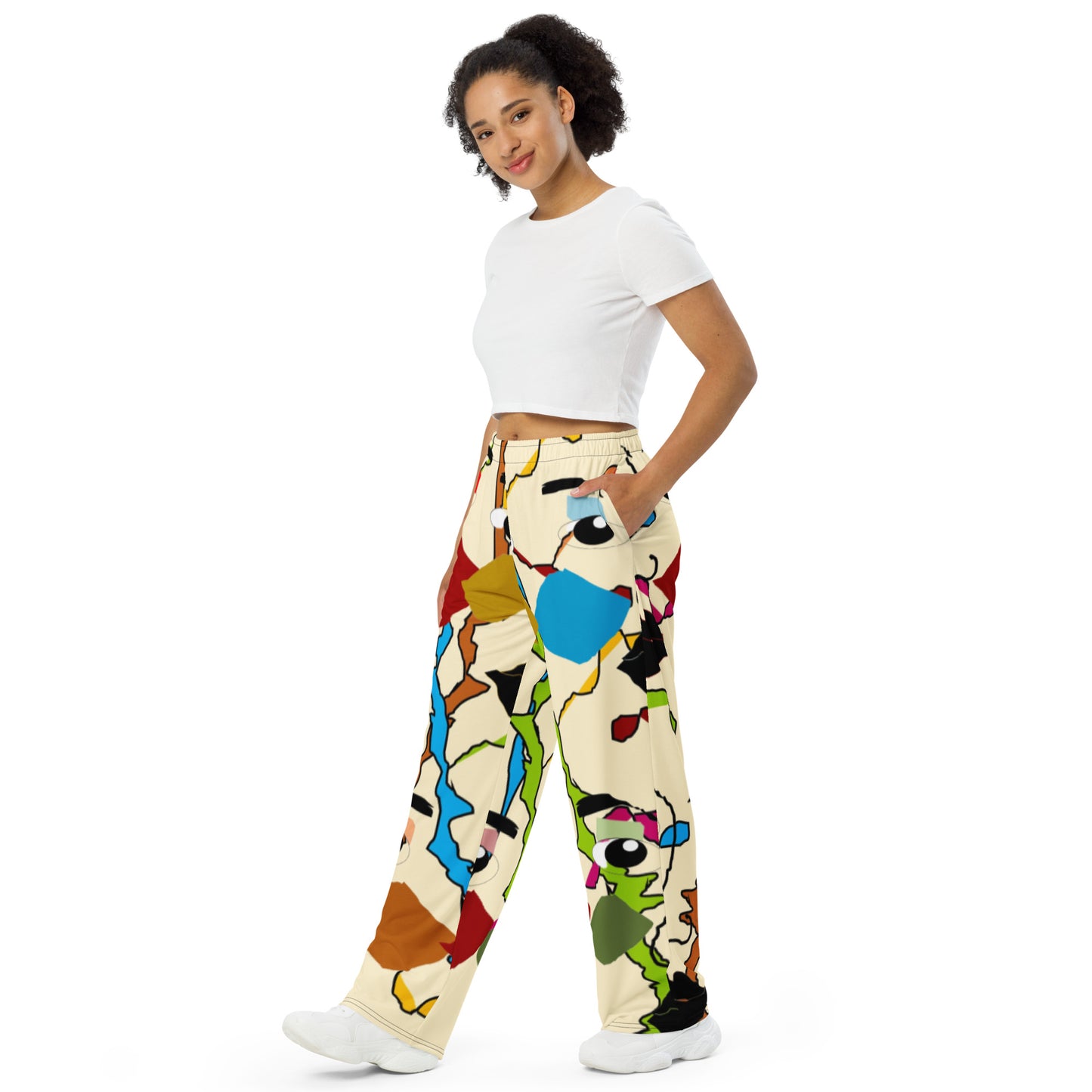 All-over print unisex wide-leg pants