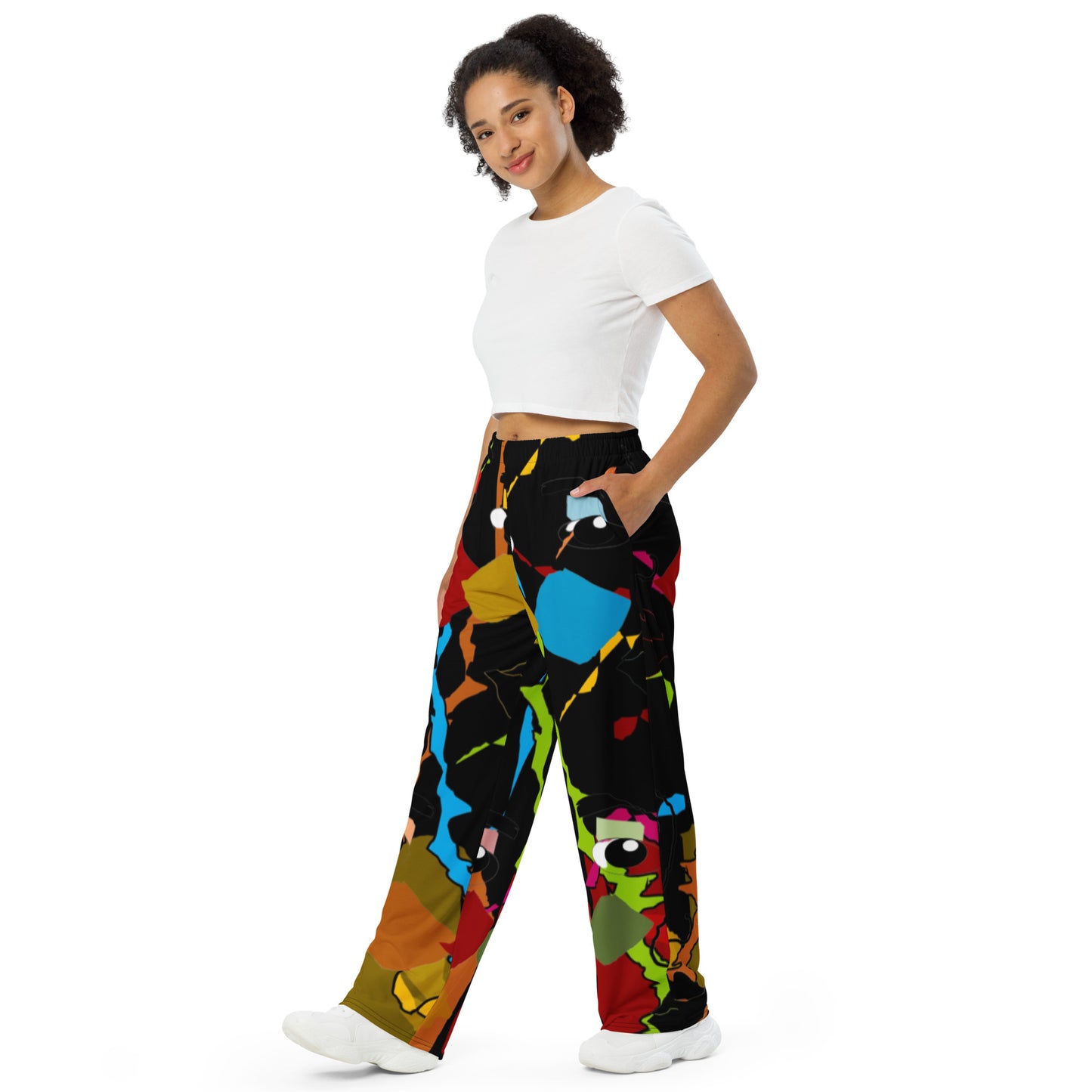 All-over print unisex wide-leg pants