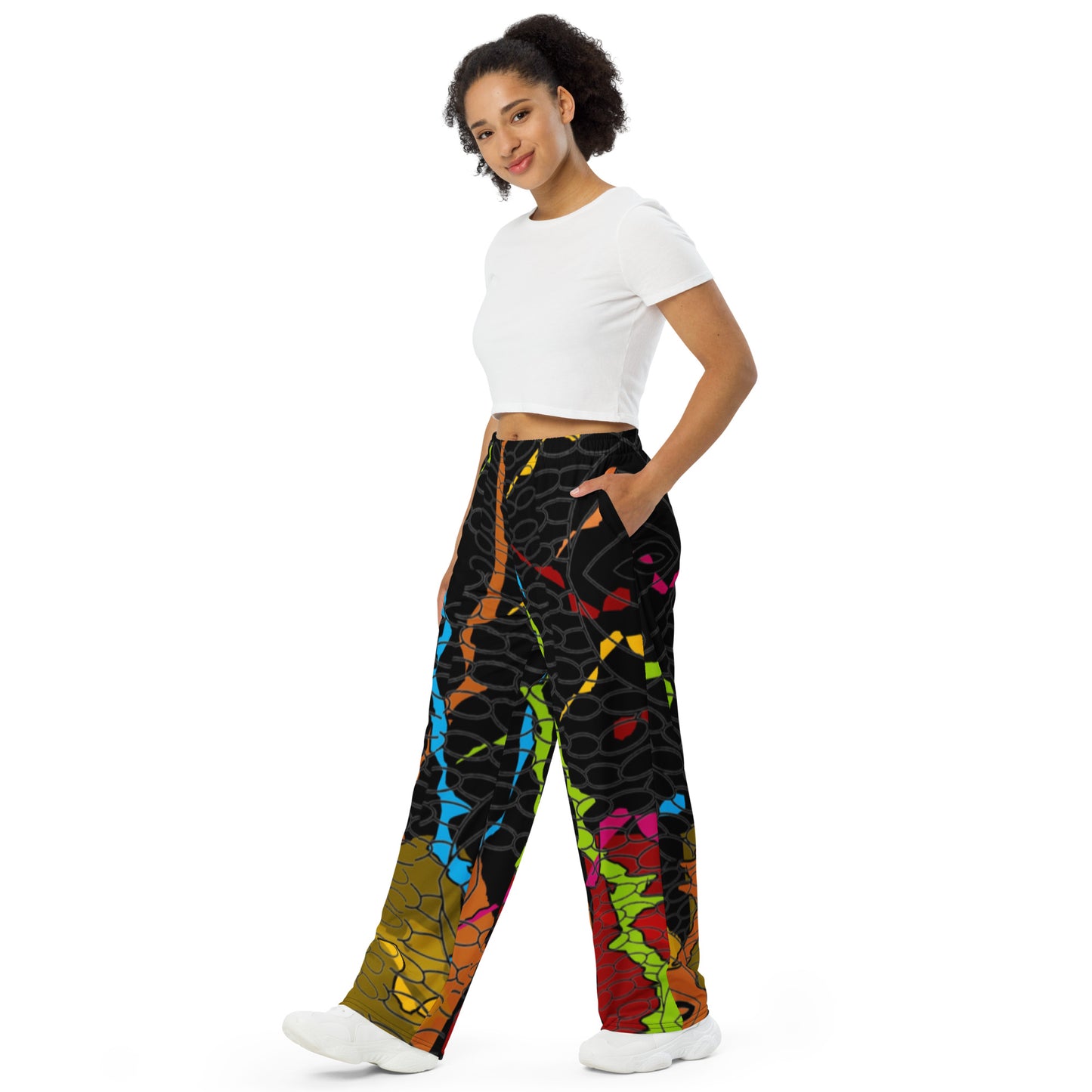 All-over print unisex wide-leg pants