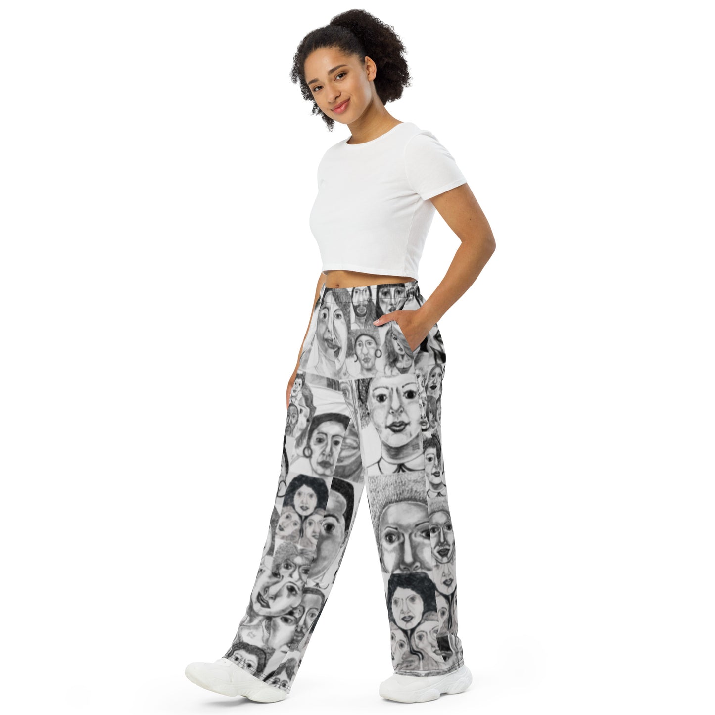 All-over print unisex wide-leg pants