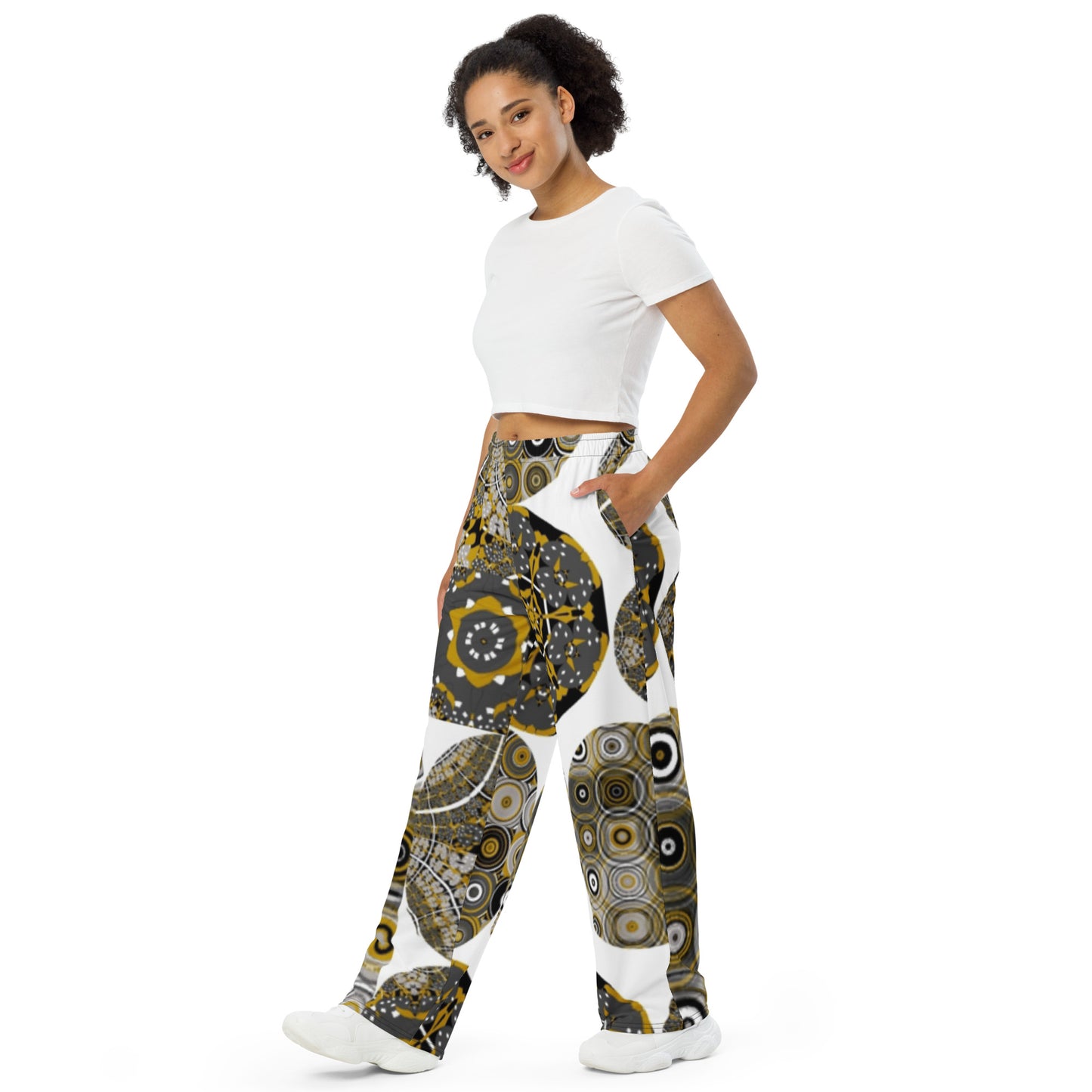 All-over print unisex wide-leg pants