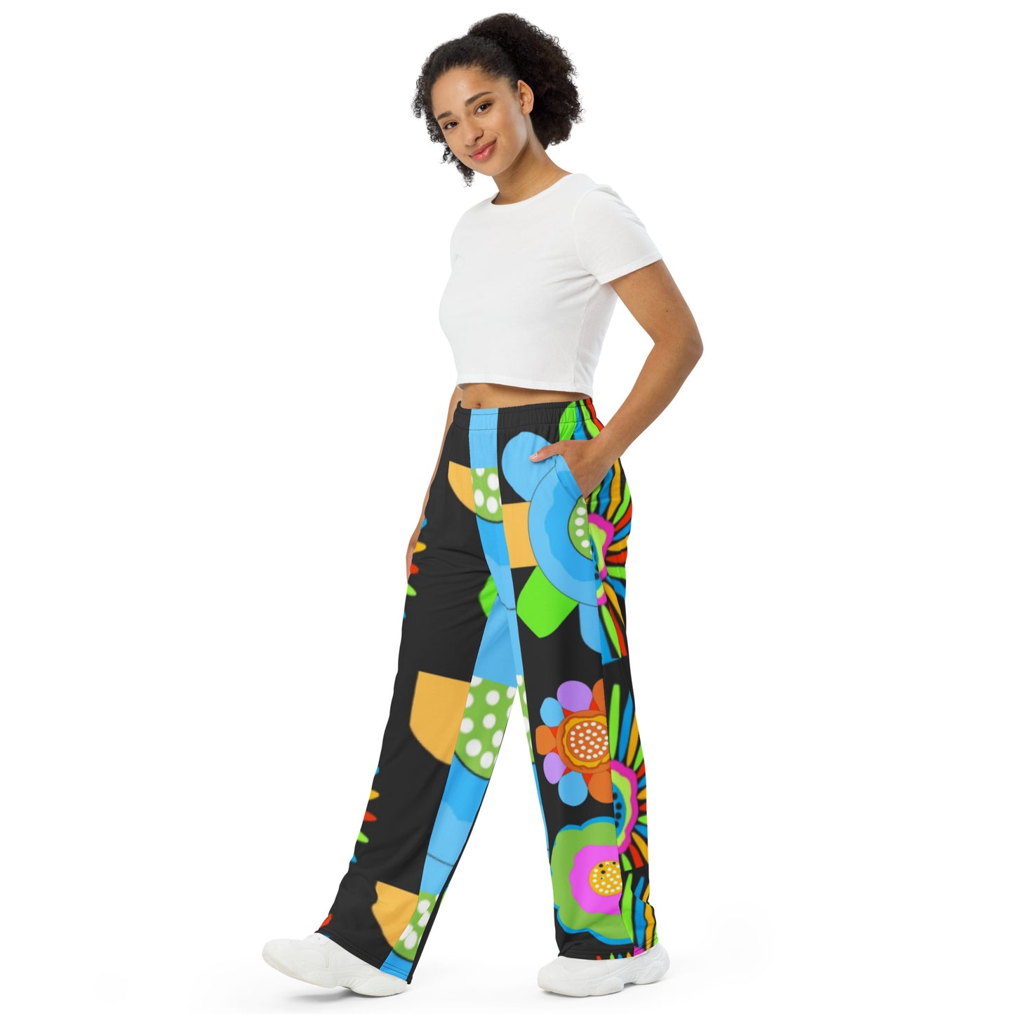 All-over print unisex wide-leg pants