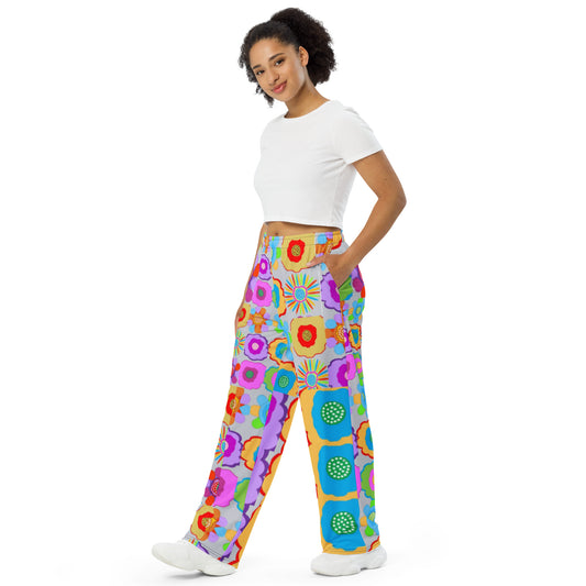 All-over print unisex wide-leg pants