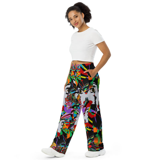 All-over print unisex wide-leg pants