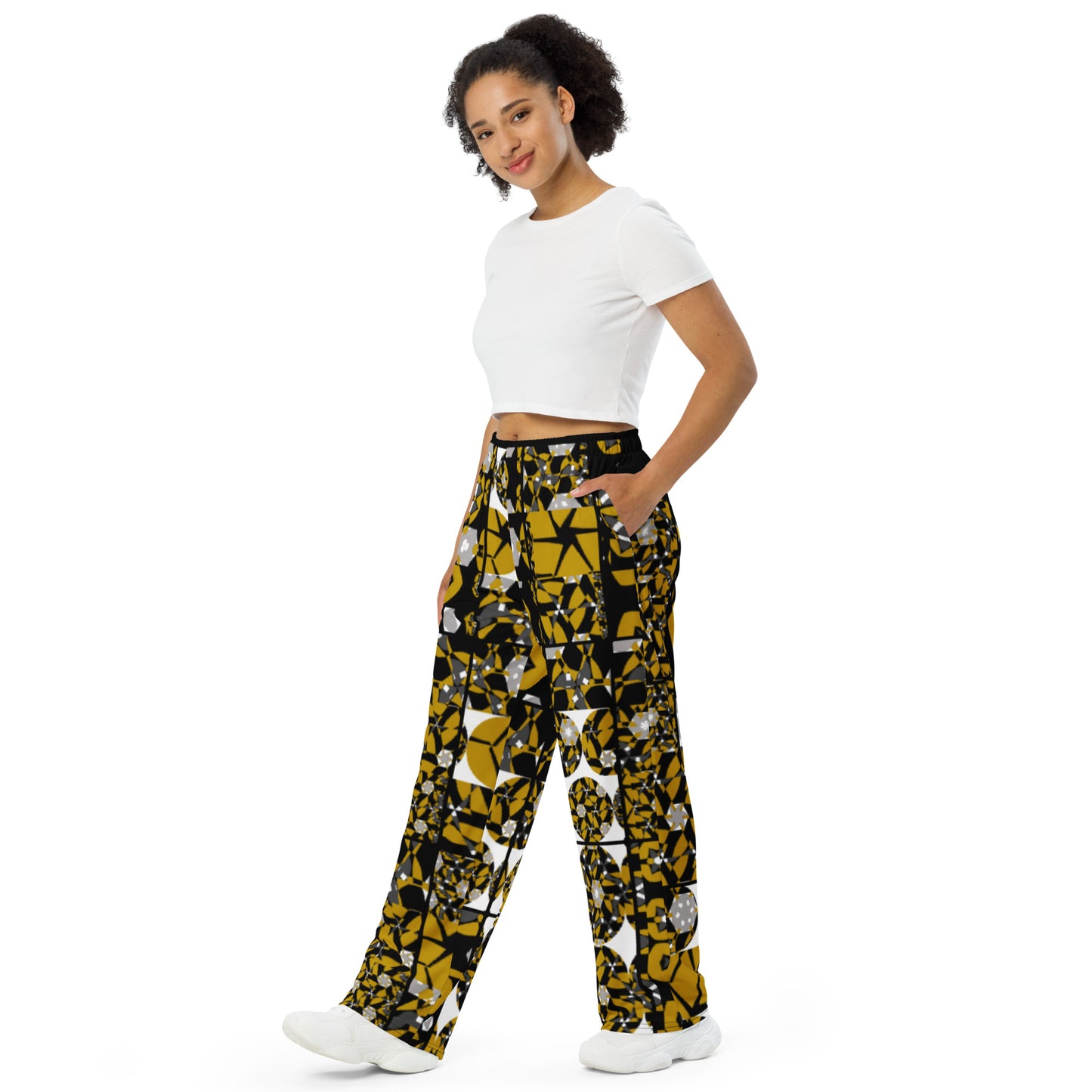 All-over print unisex wide-leg pants