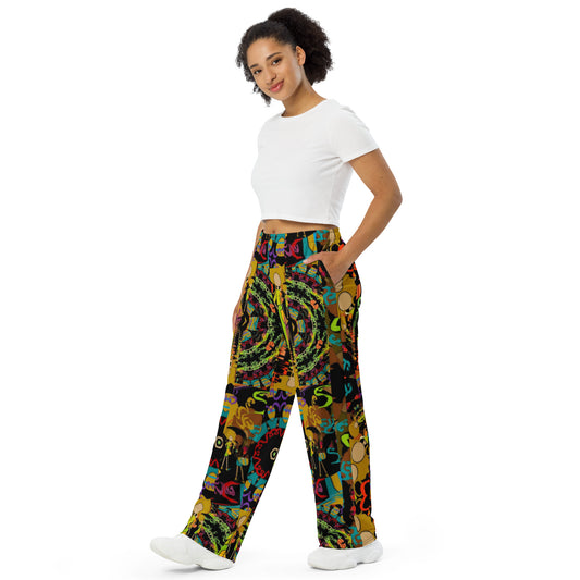 All-over print unisex wide-leg pants