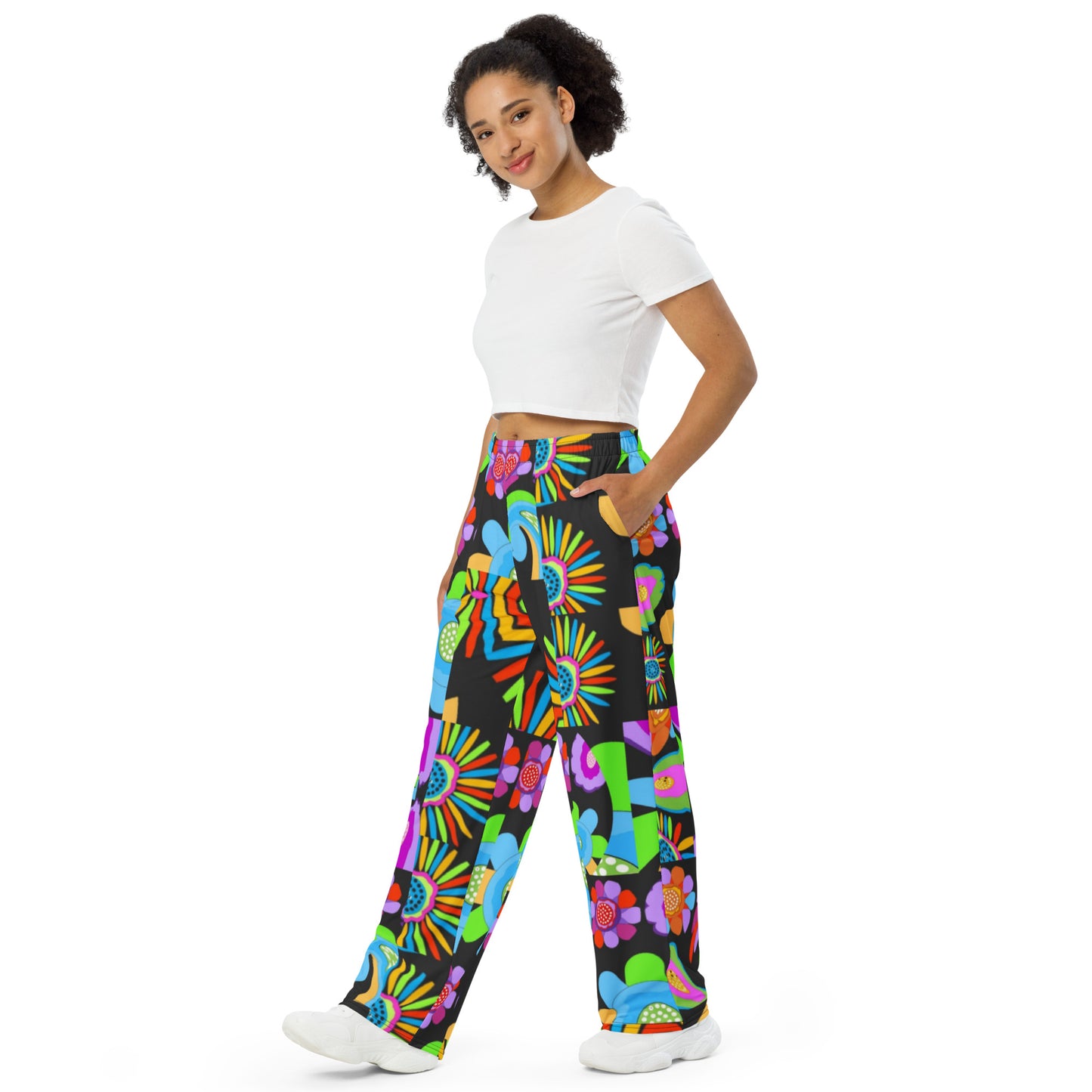 All-over print unisex wide-leg pants