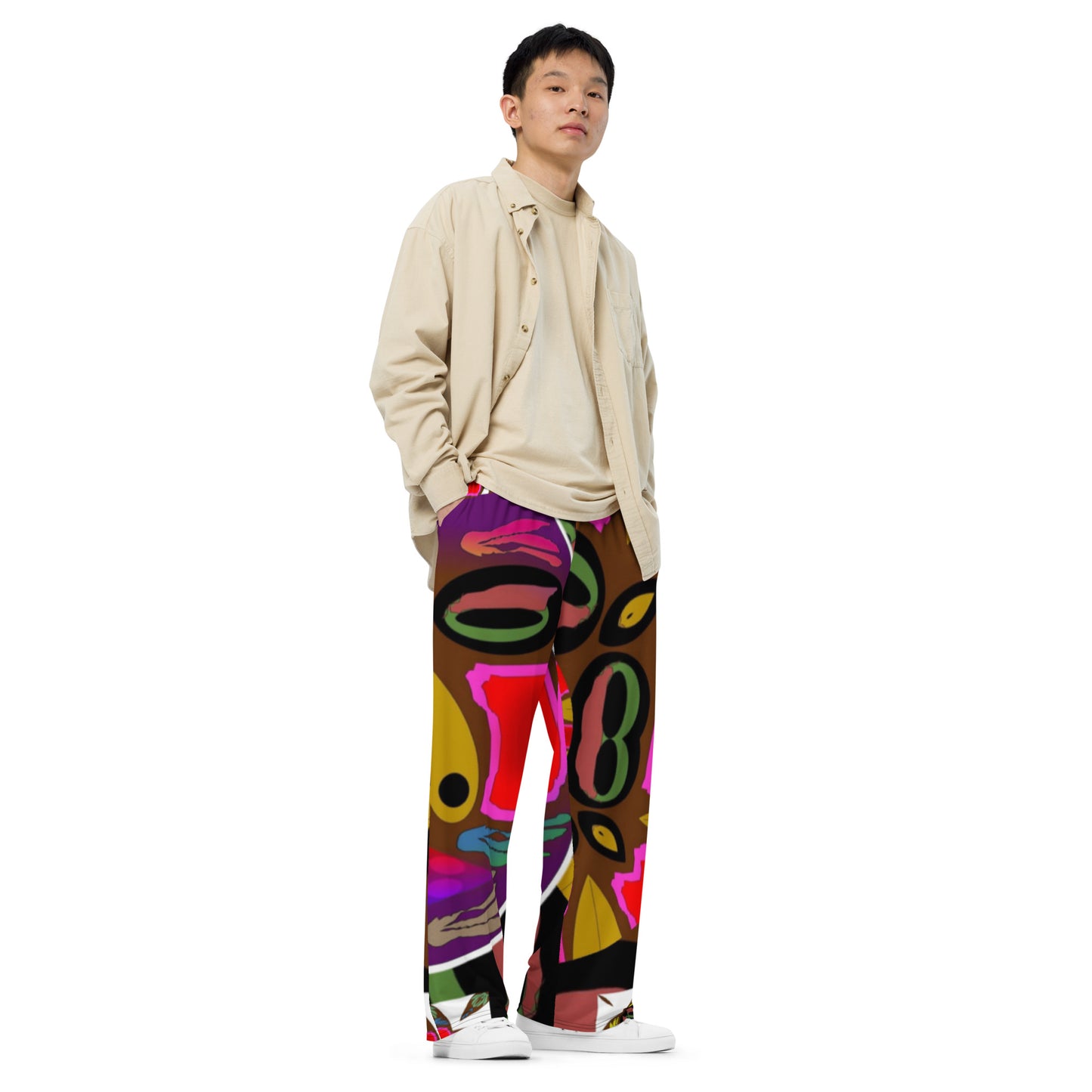 All-over print unisex wide-leg pants