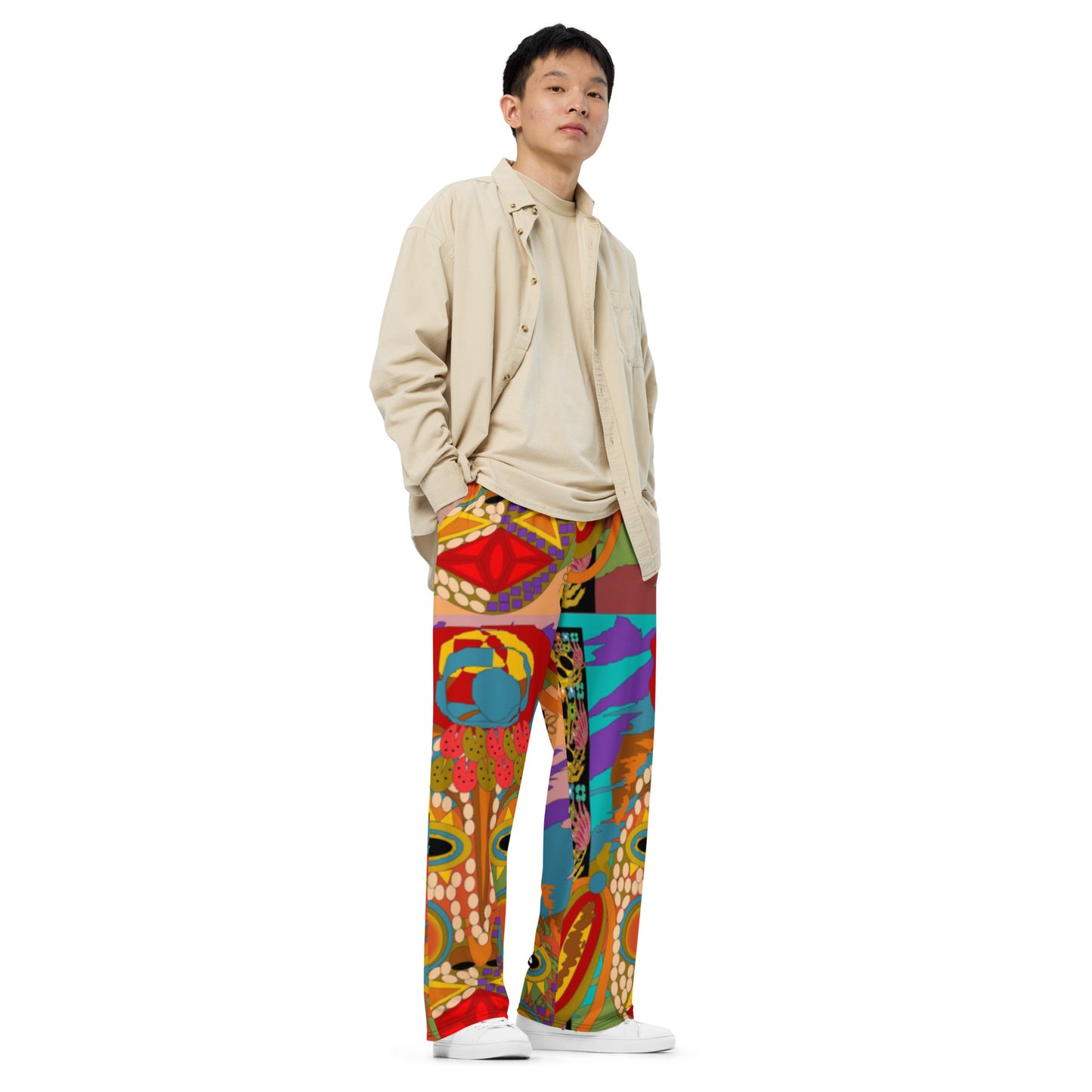 All-over print unisex wide-leg pants