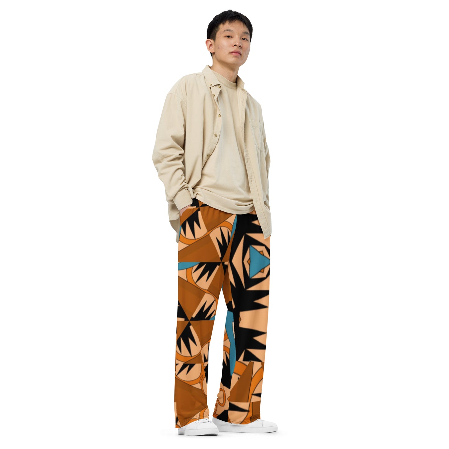 All-over print unisex wide-leg pants