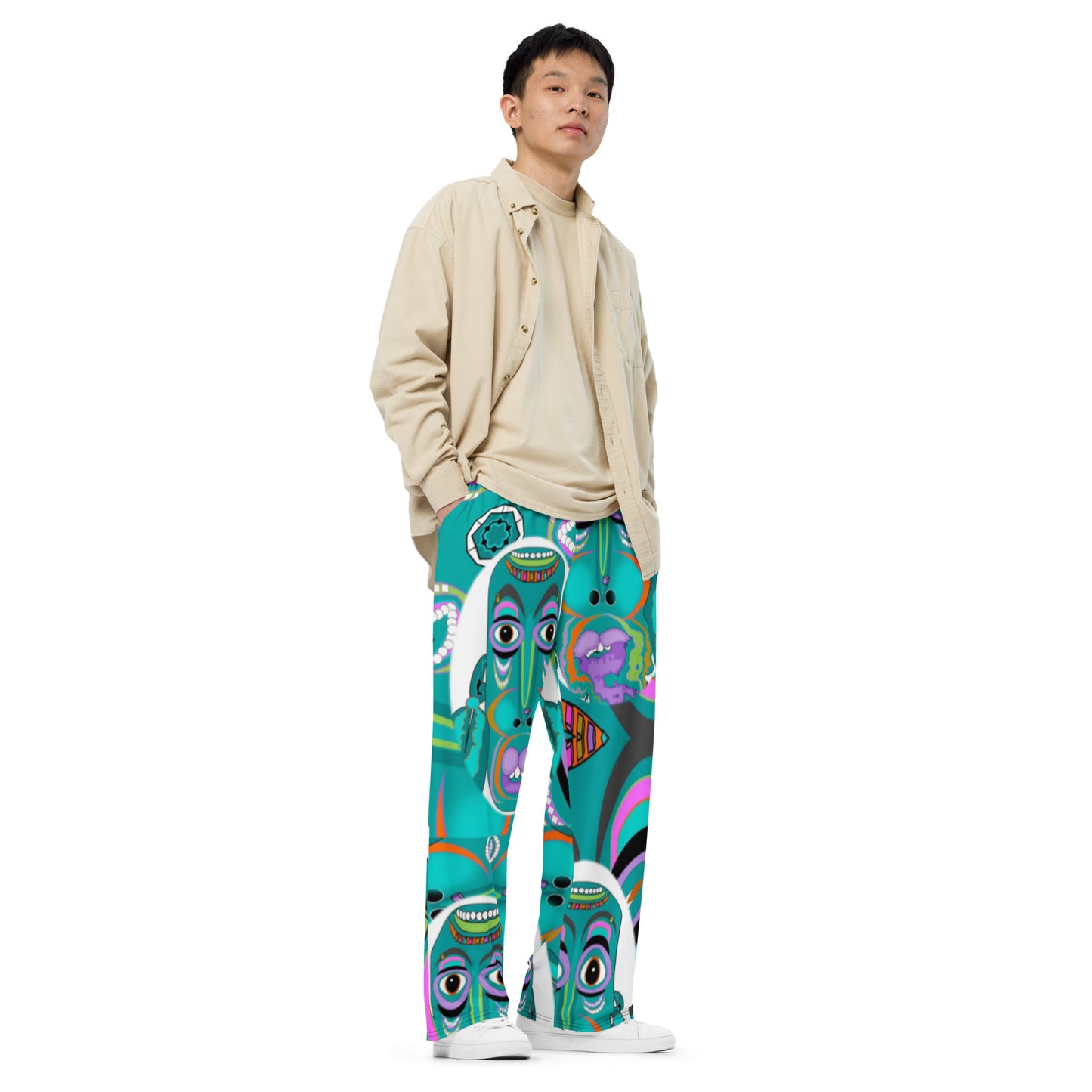 All-over print unisex wide-leg pants