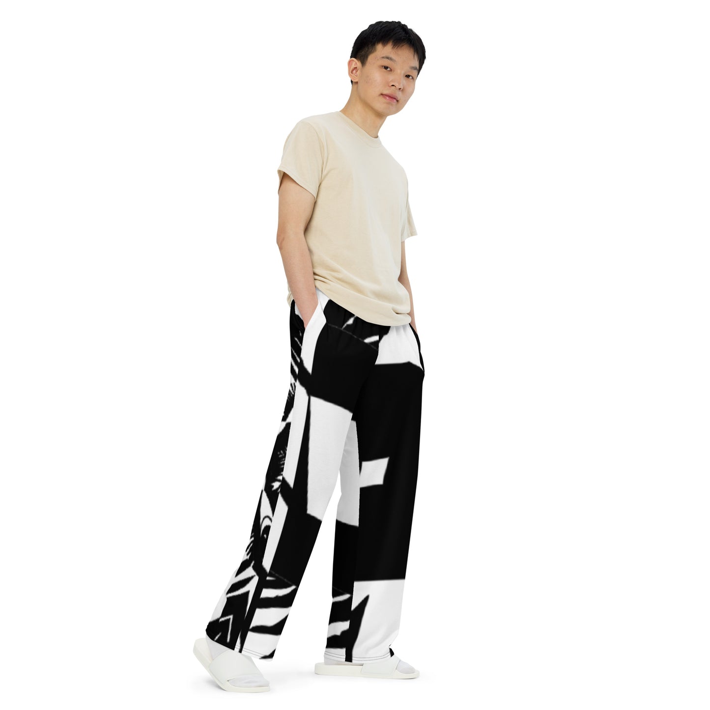 All-over print unisex wide-leg pants