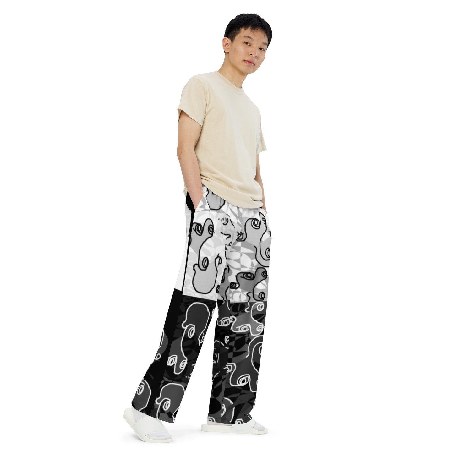 All-over print unisex wide-leg pants