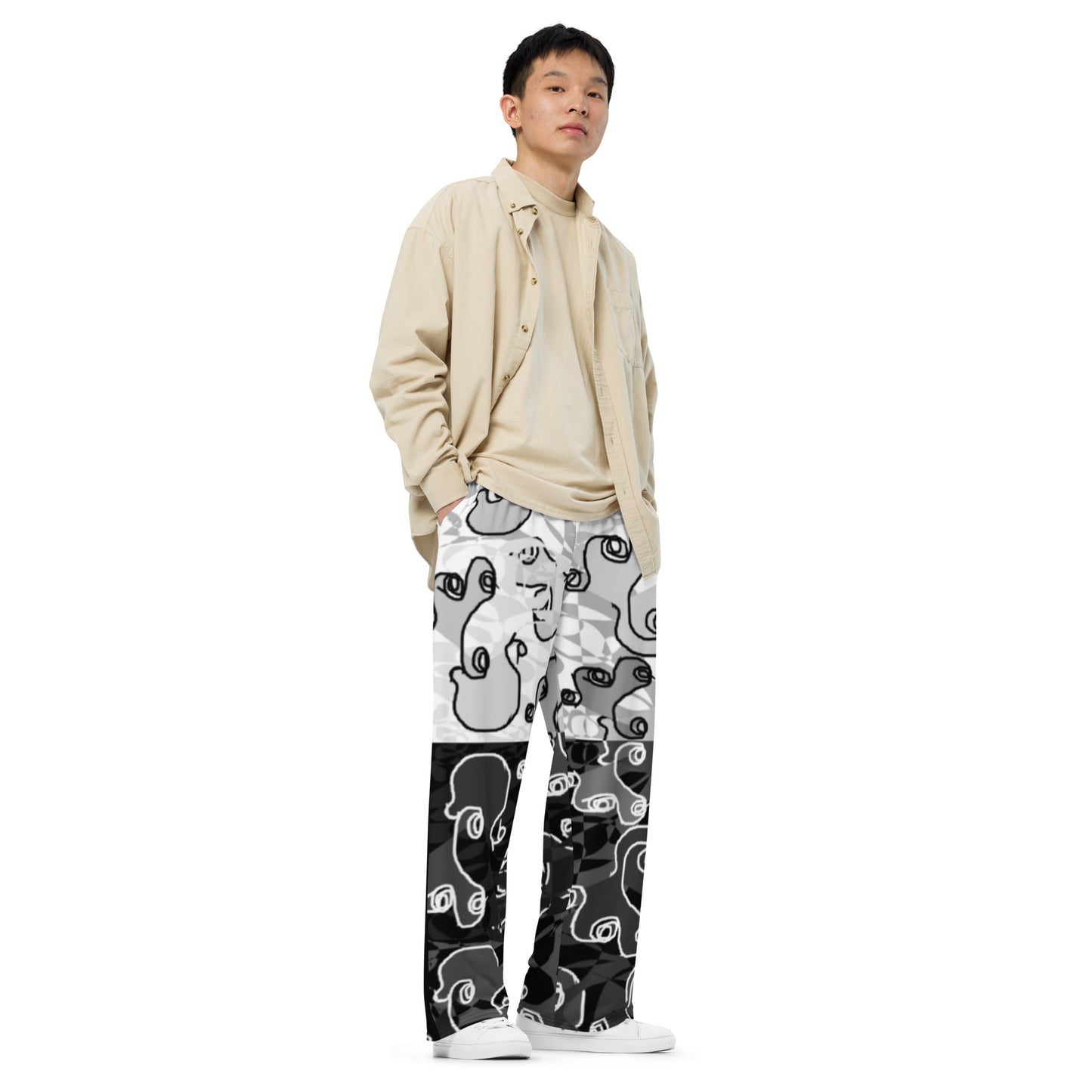 All-over print unisex wide-leg pants