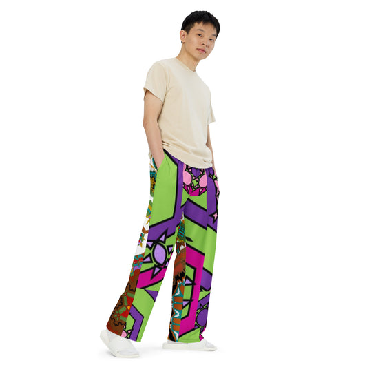 All-over print unisex wide-leg pants