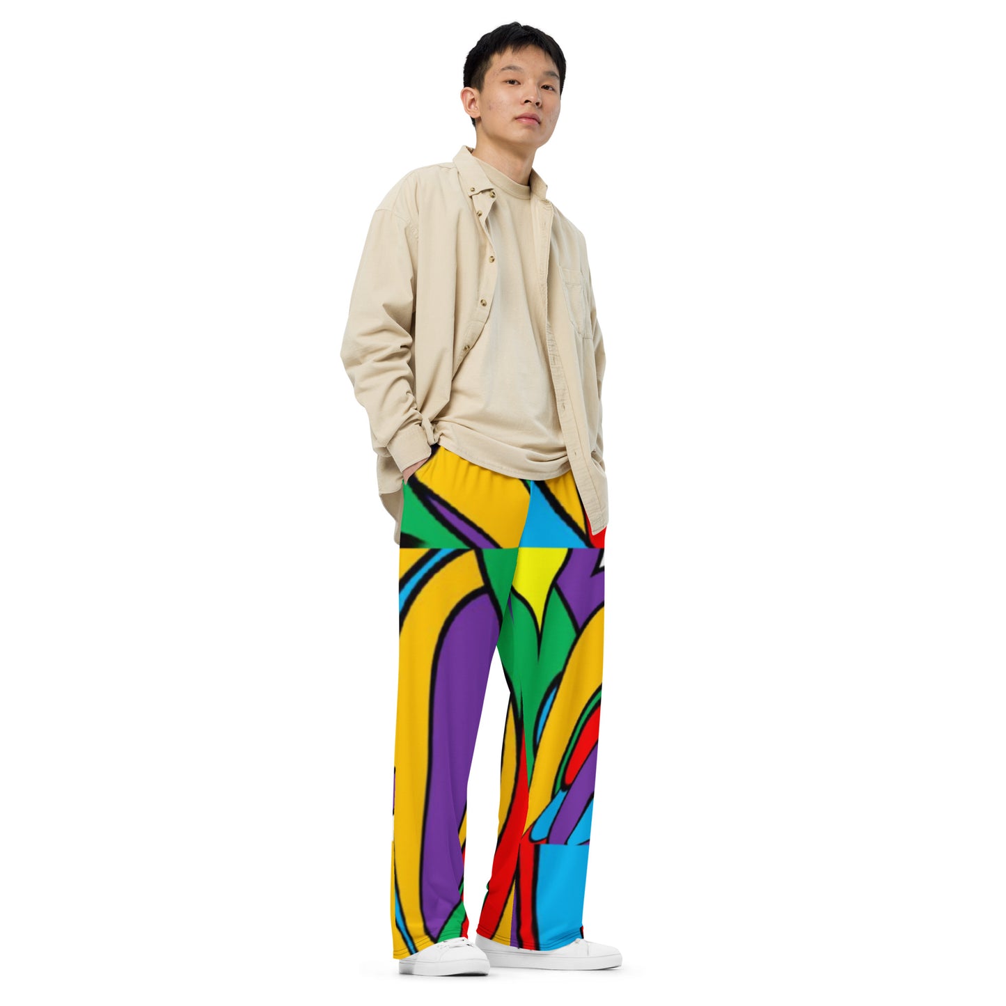 All-over print unisex wide-leg pants