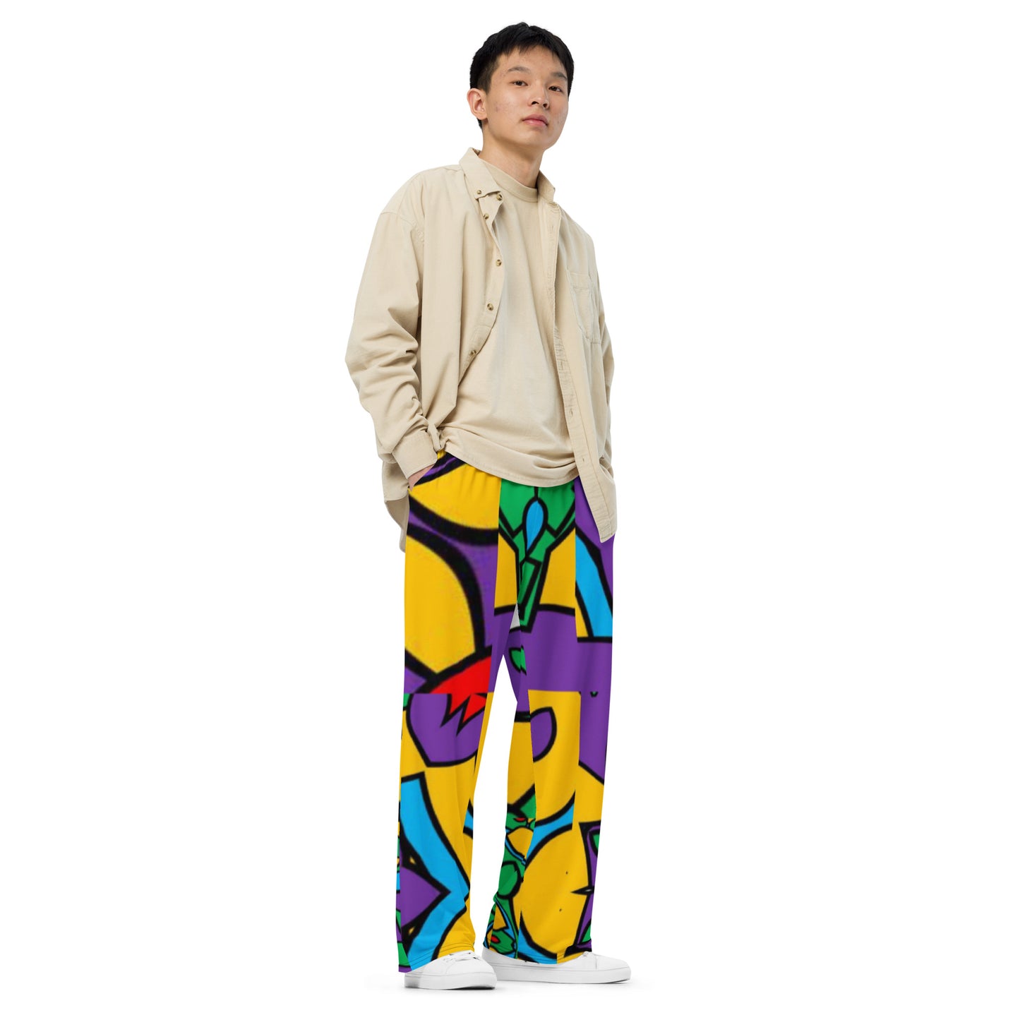 All-over print unisex wide-leg pants