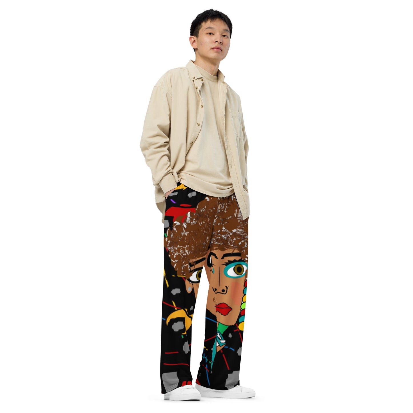 All-over print unisex wide-leg pants