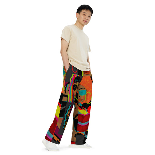 All-over print unisex wide-leg pants