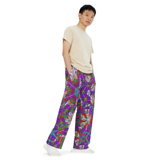 All-over print unisex wide-leg pants