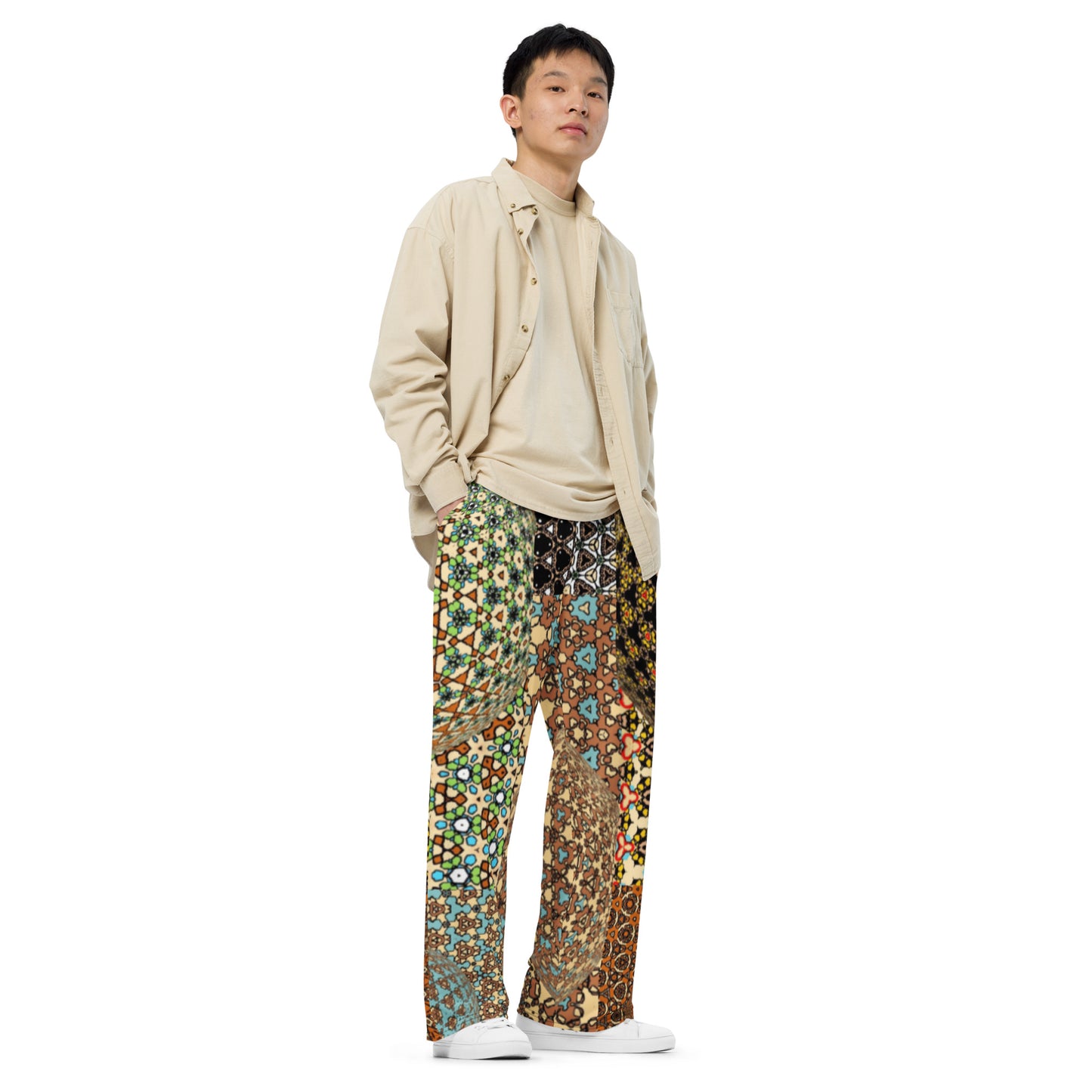 All-over print unisex wide-leg pants