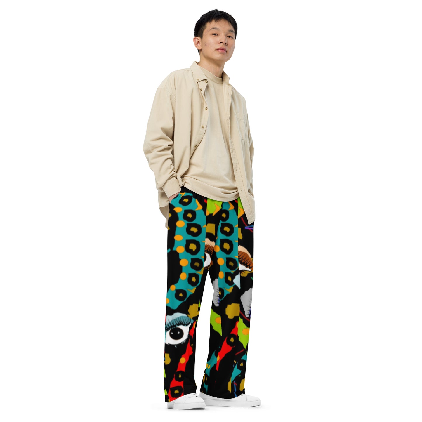 All-over print unisex wide-leg pants