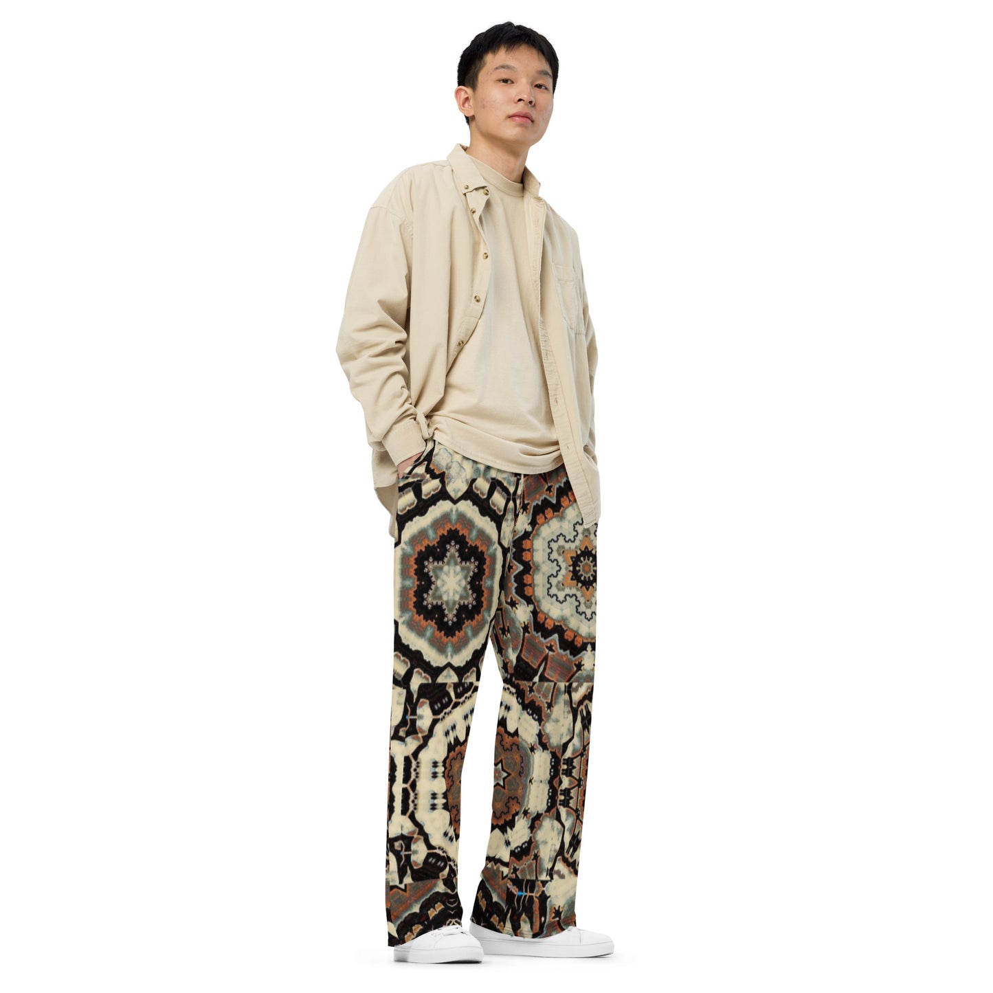 All-over print unisex wide-leg pants