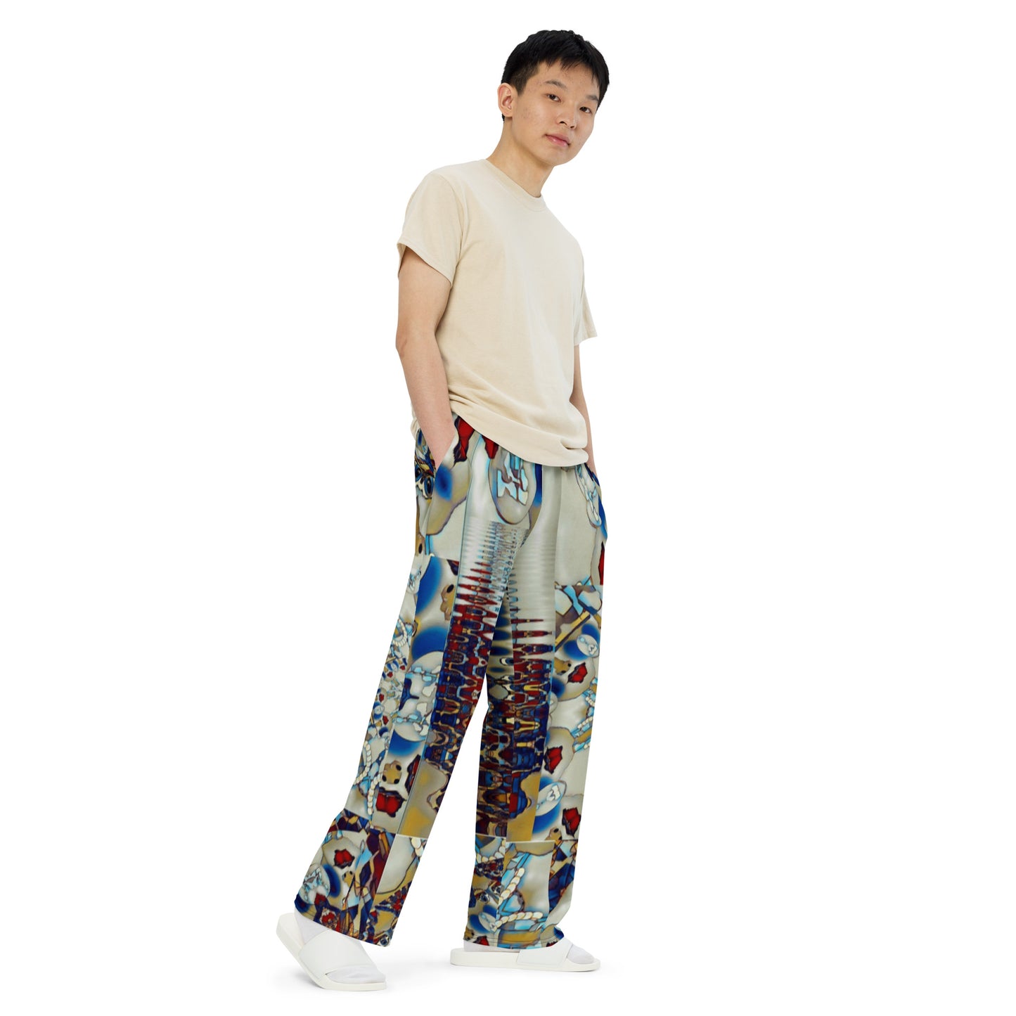 All-over print unisex wide-leg pants