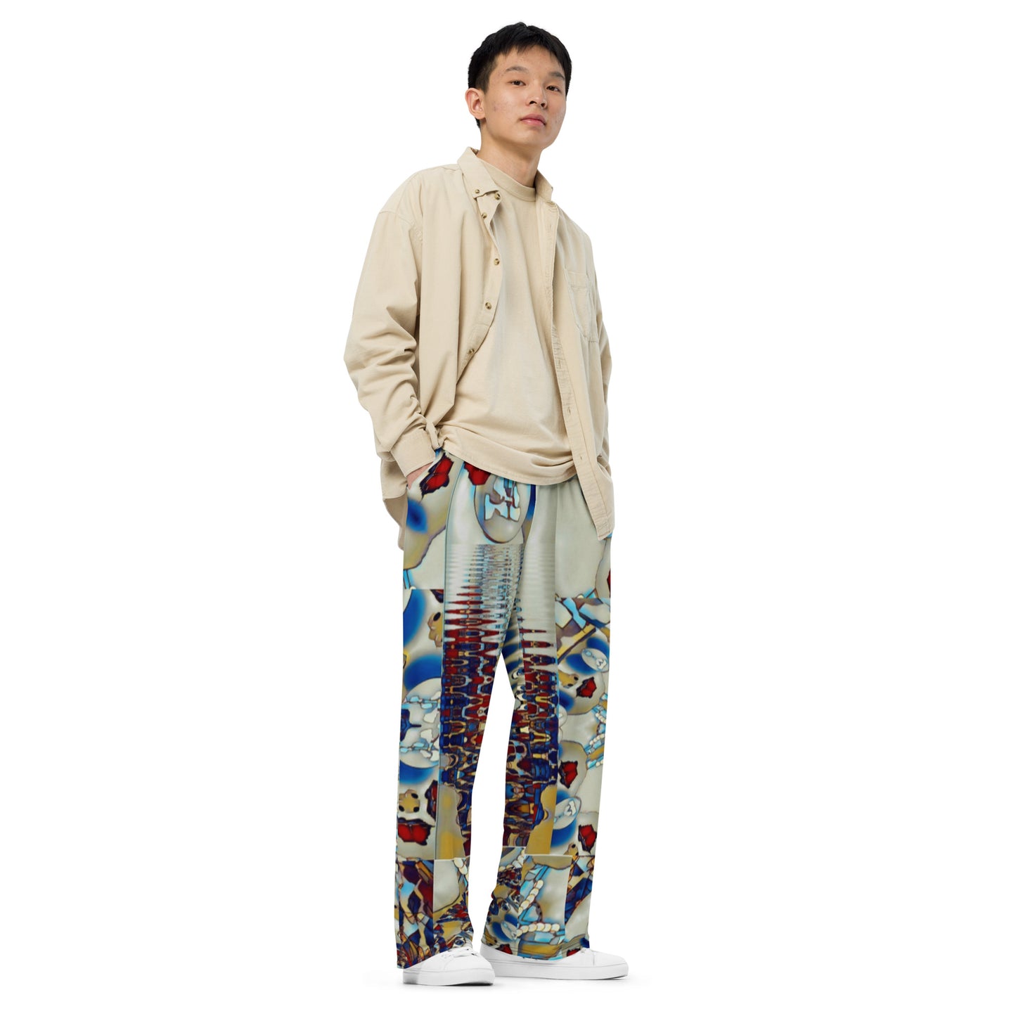 All-over print unisex wide-leg pants