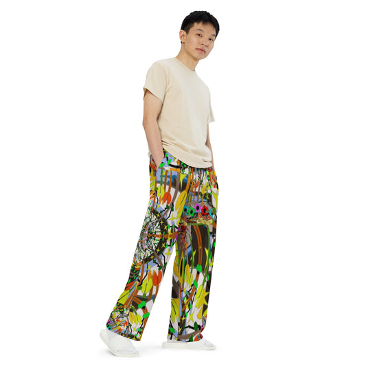 All-over print unisex wide-leg pants