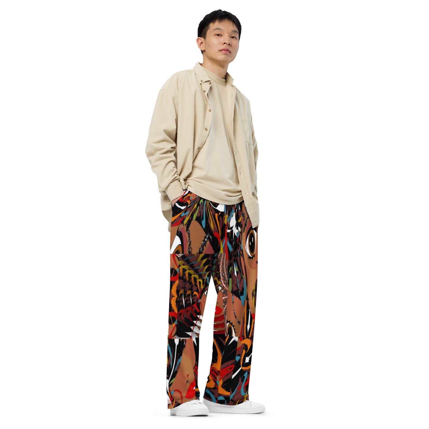 All-over print unisex wide-leg pants