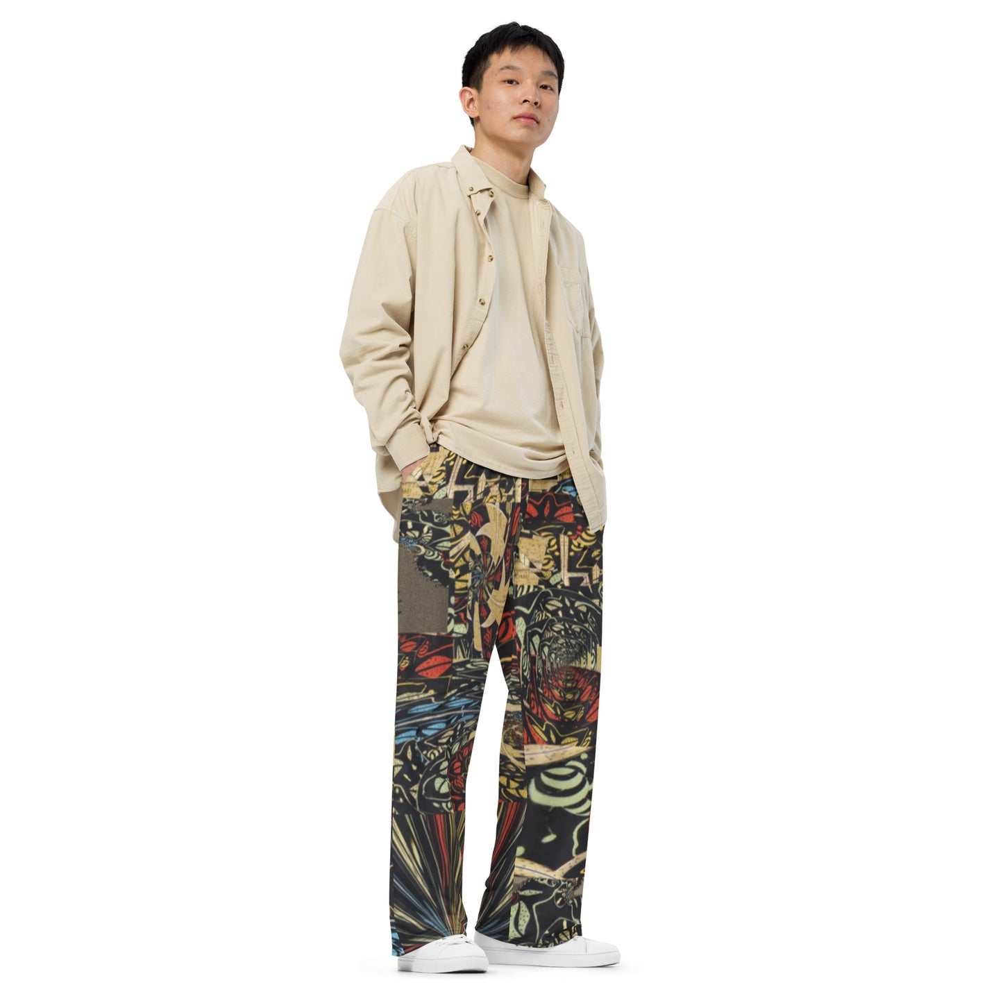 All-over print unisex wide-leg pants