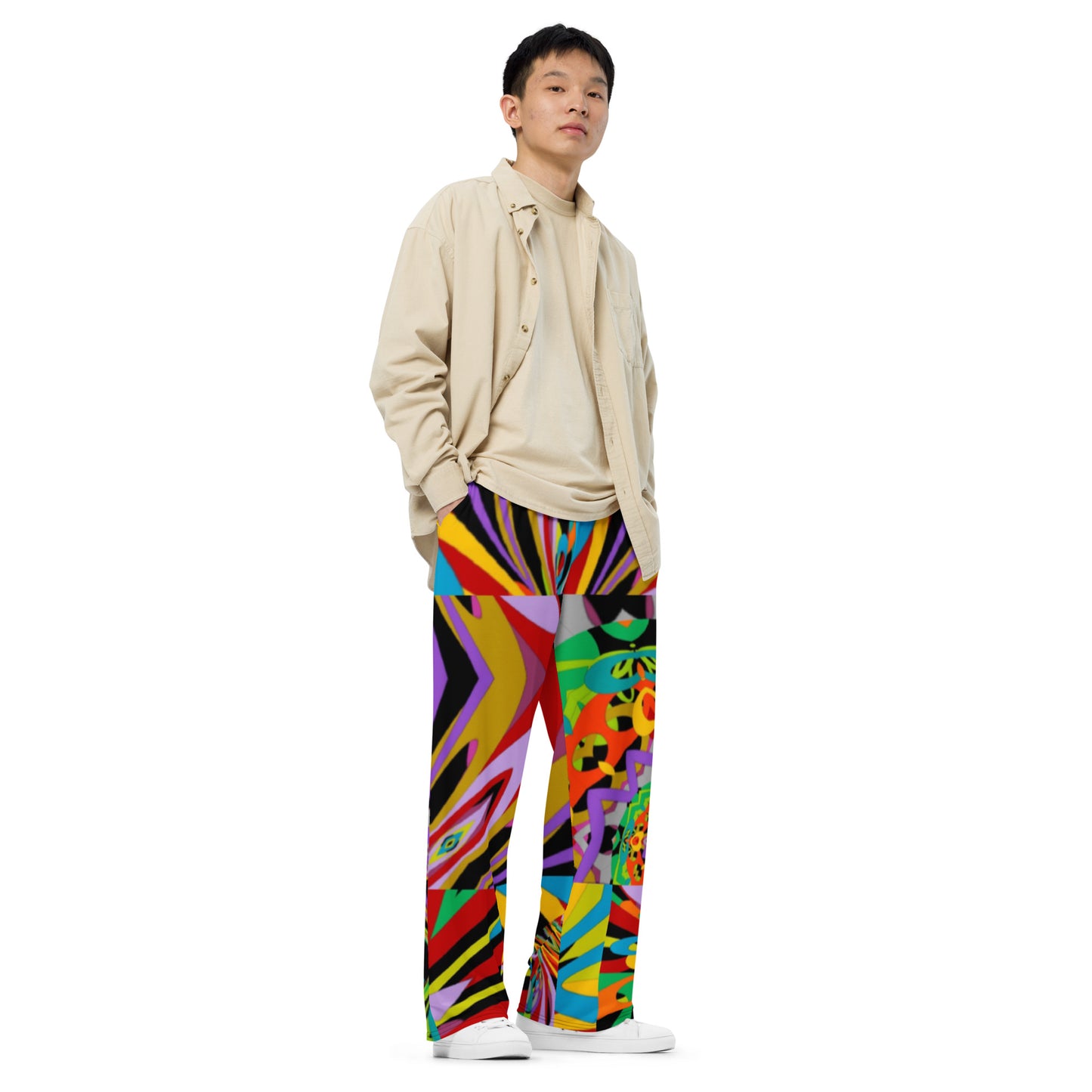 All-over print unisex wide-leg pants