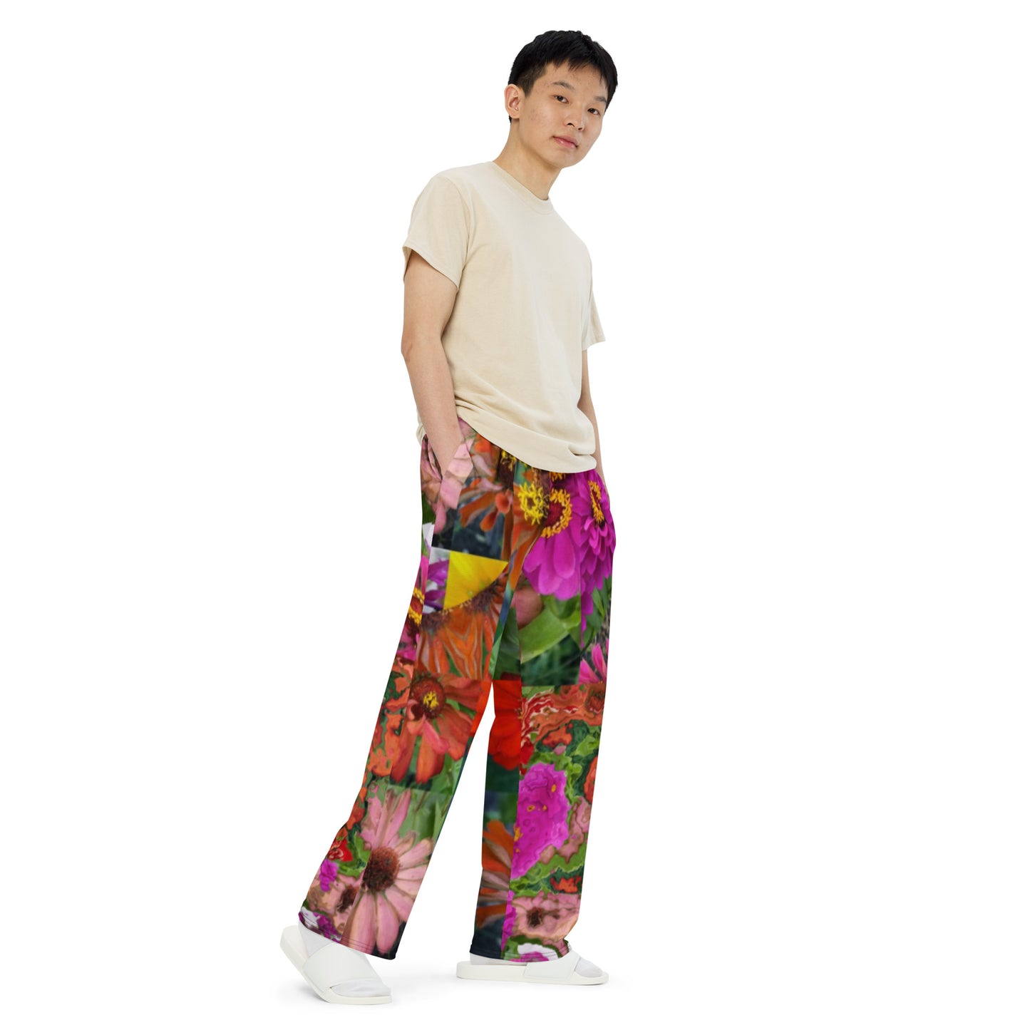 All-over print unisex wide-leg pants