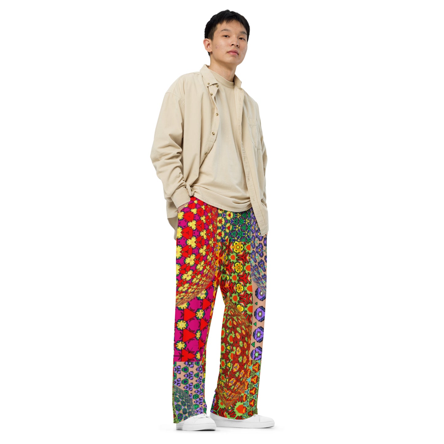 All-over print unisex wide-leg pants