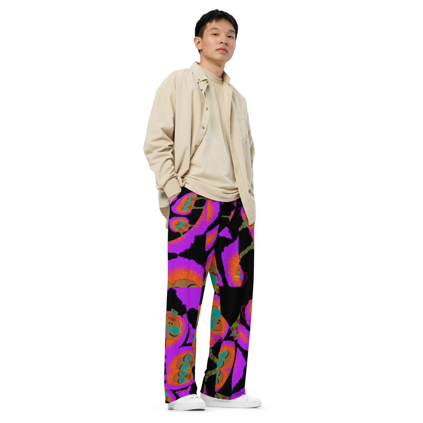 All-over print unisex wide-leg pants